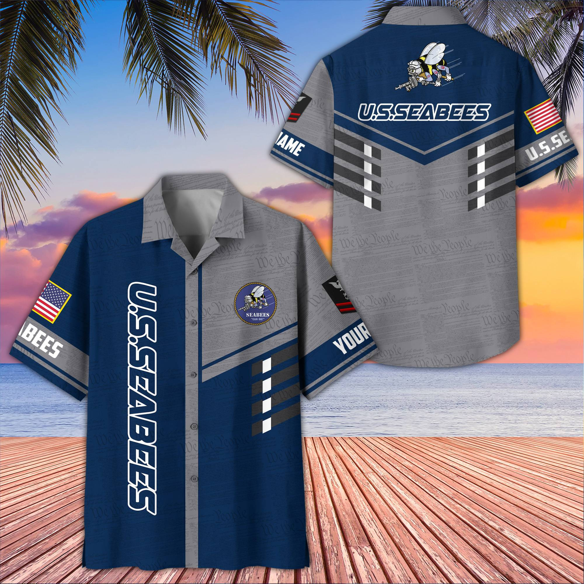 Premium Custom US Seabees Hawaiian Shirt VPVC406709, Gifts For Seabees Veteran, Best Gifts On Father’s Day, Armed Forces Day, Independence Day, Veterans Day