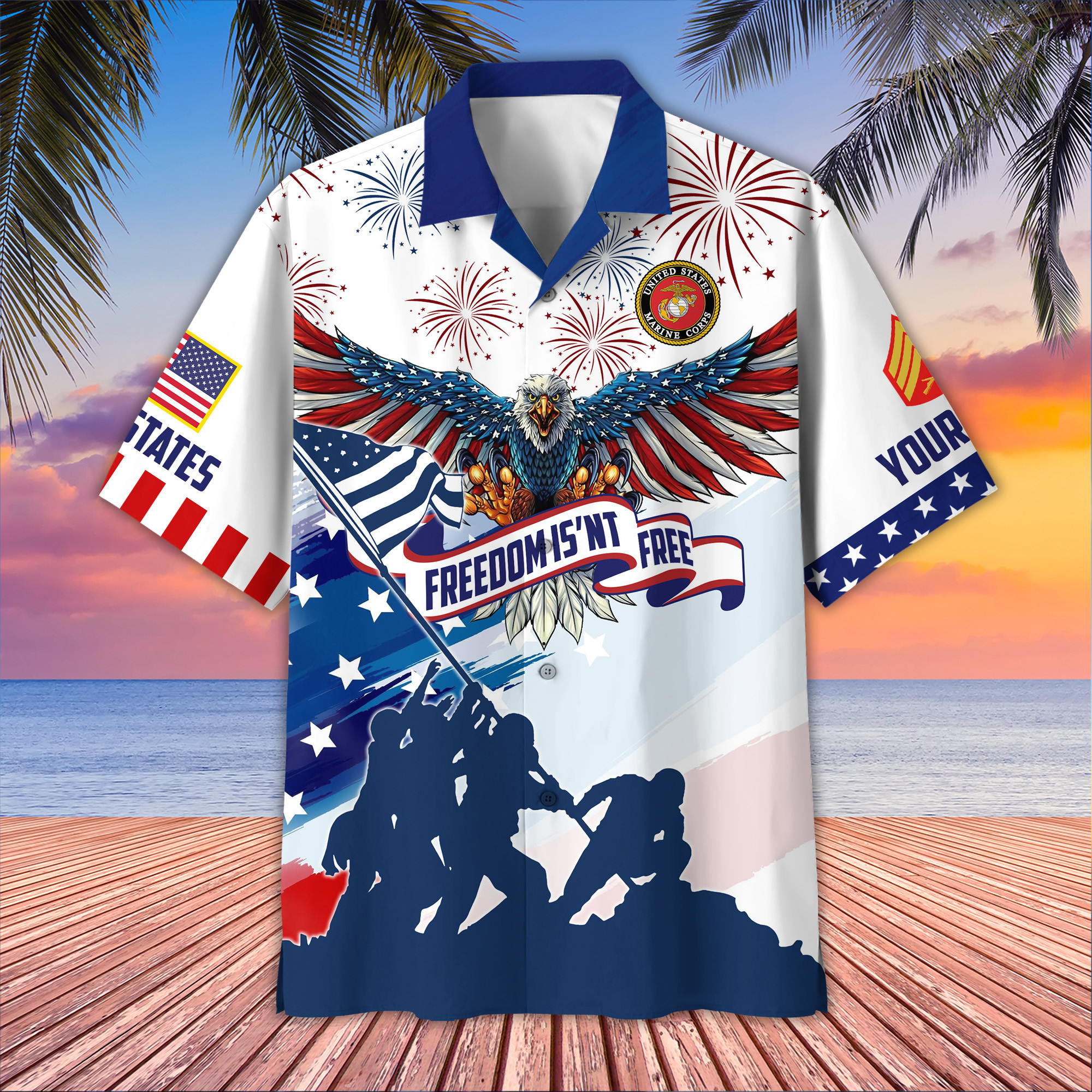 USMC Custom Hawaiian Shirt VPVC406603, Gifts For Marine Veteran, Best Gifts On Father’s Day, Armed Forces Day, Independence Day, Veterans Day