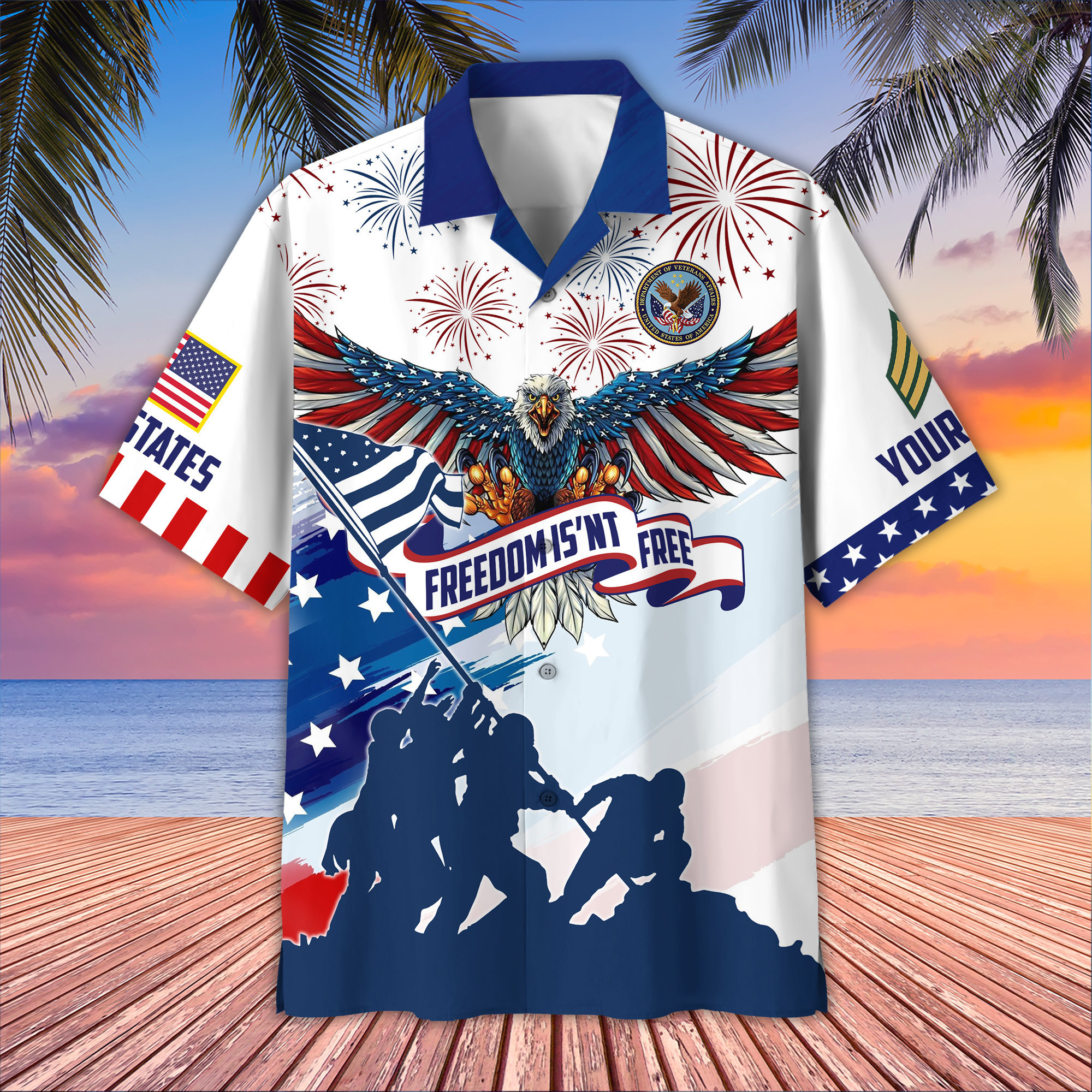 US Veteran Custom Hawaiian Shirt VPVC406607, Gifts For US Veteran, Best Gifts On Father’s Day, Armed Forces Day, Independence Day, Veterans Day