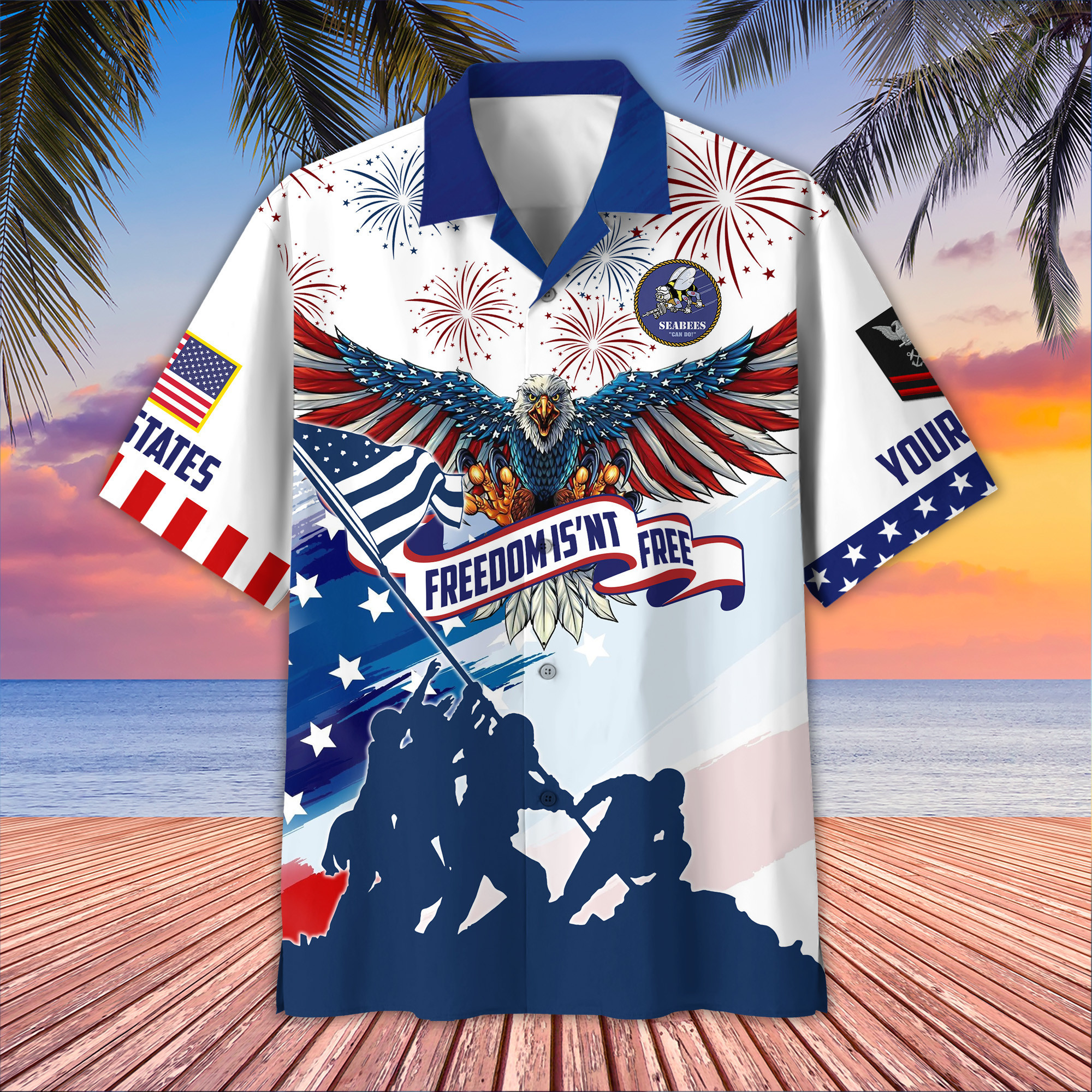 US Seabees Custom Hawaiian Shirt VPVC406609, Gifts For Seabees Veteran, Best Gifts On Father’s Day, Armed Forces Day, Independence Day, Veterans Day