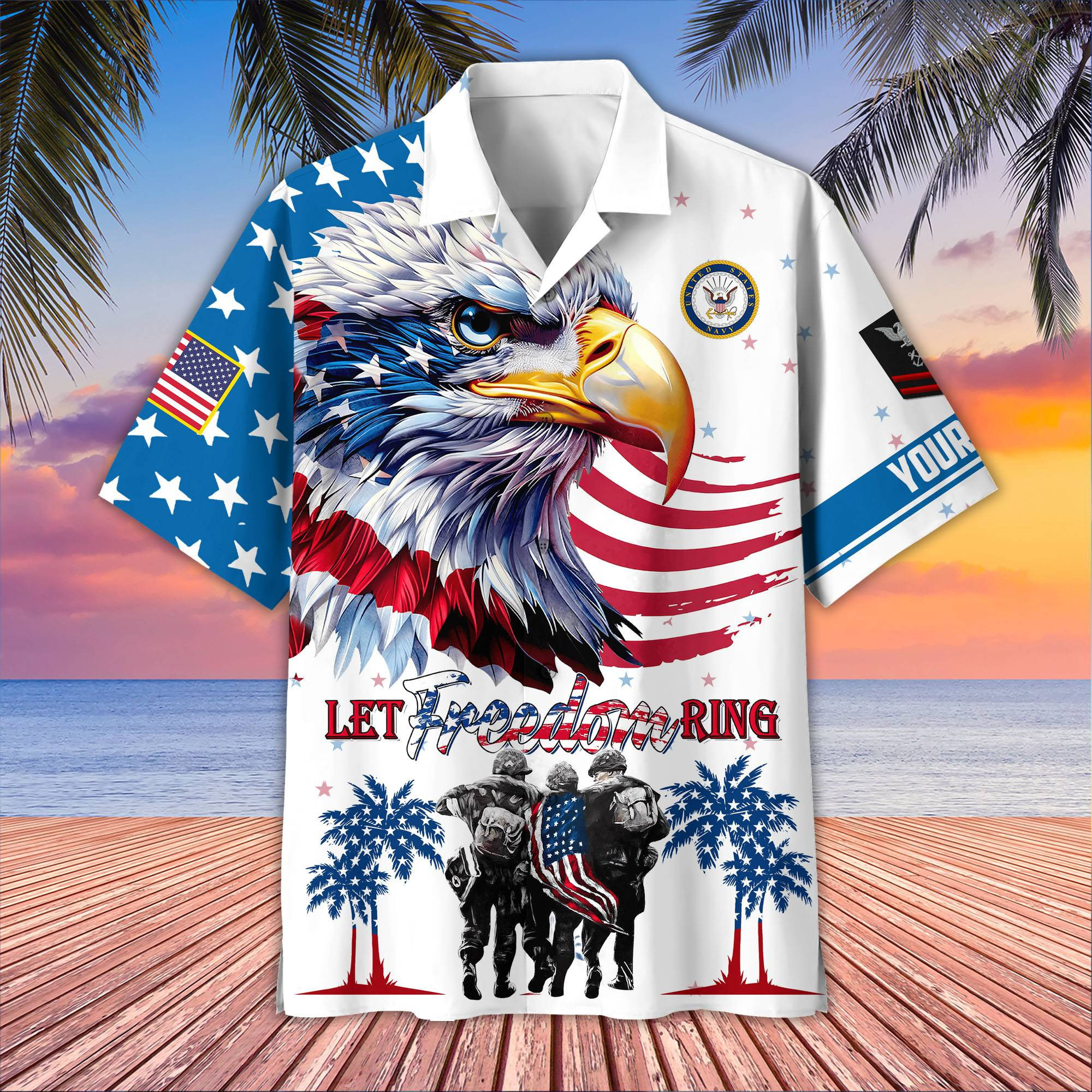 Premium Custom US Navy Hawaiian Shirt VPVC405702, Gifts For Navy Veteran, Best Gifts On Father’s Day, Armed Forces Day, Independence Day, Veterans Day