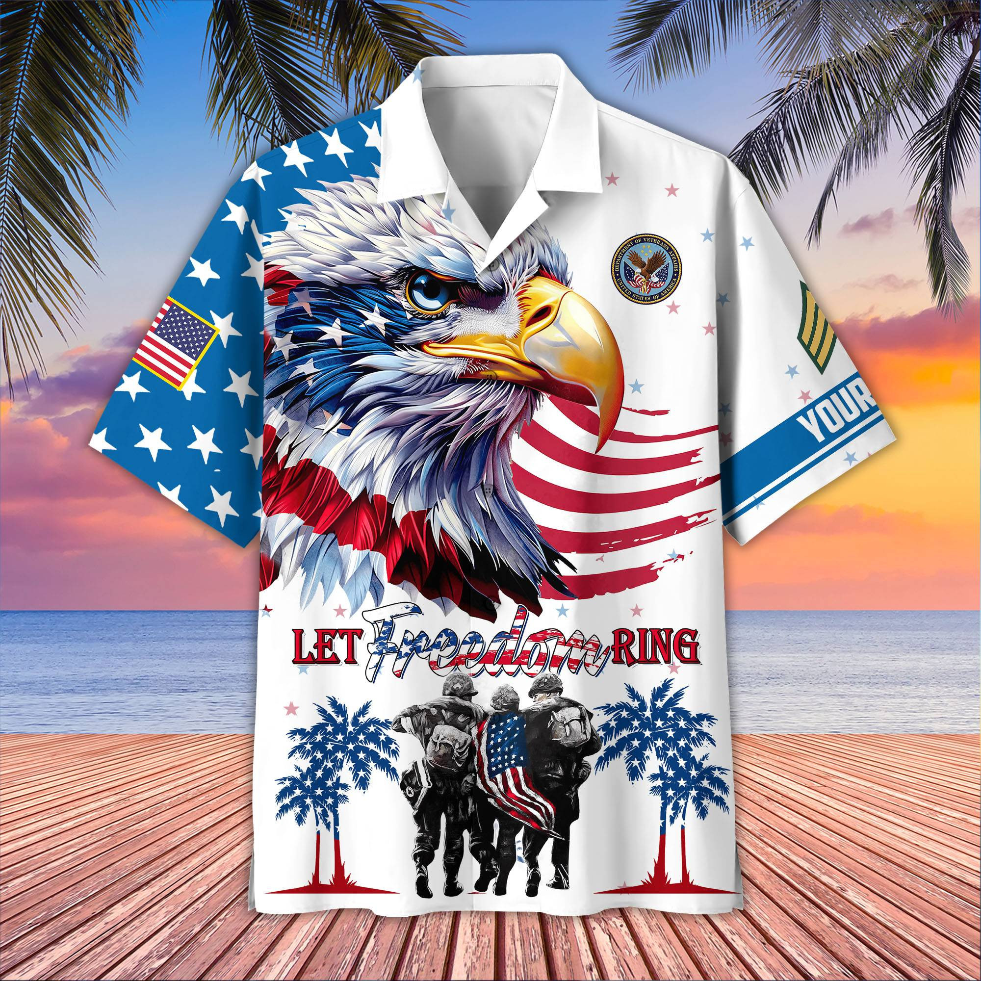 Premium Custom US Veteran Hawaiian Shirt VPVC405707, Gifts For US Veteran, Best Gifts On Father’s Day, Armed Forces Day, Independence Day, Veterans Day