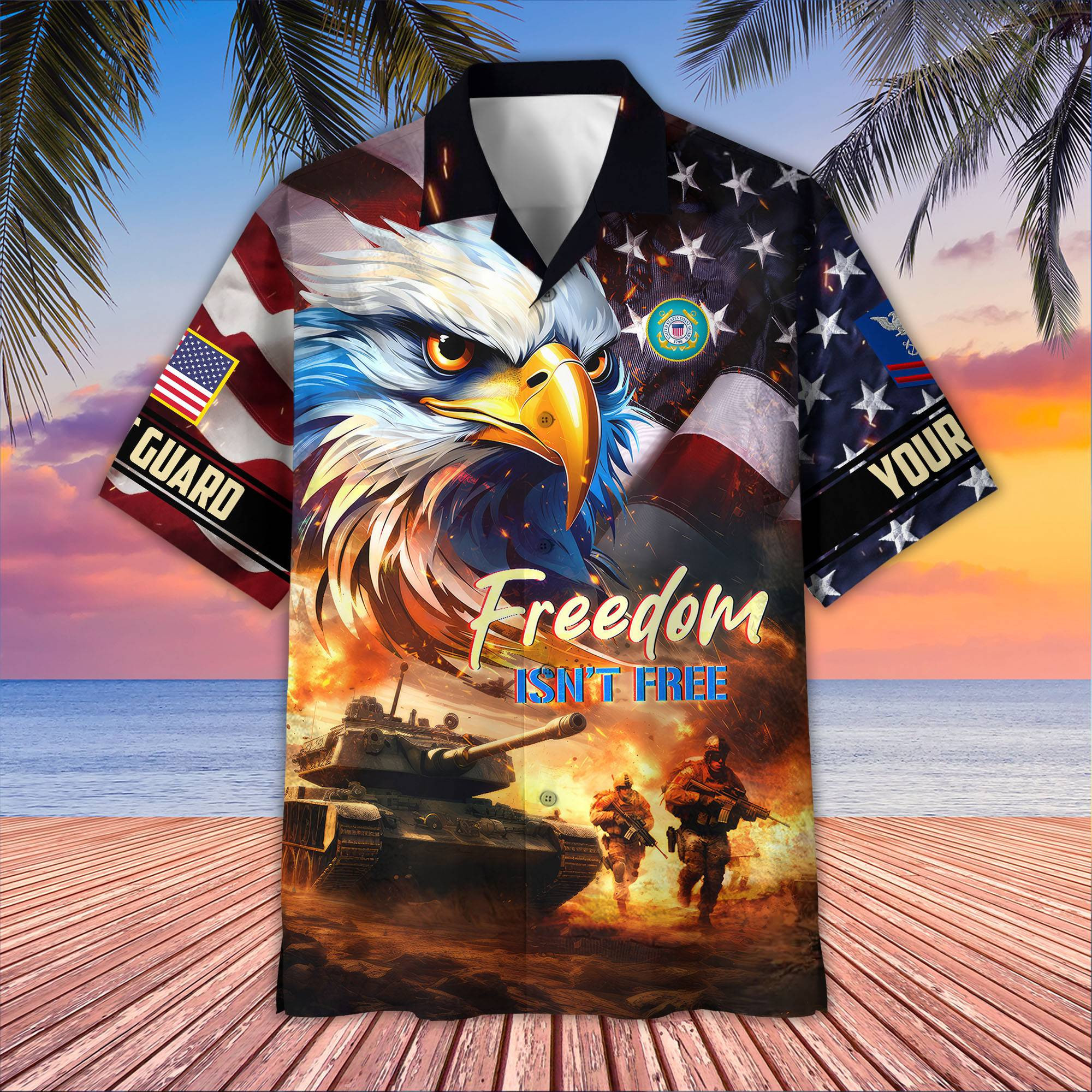 Unique Custom Name, Rank, USCG Hawaiian Shirt VPVC405505, Gifts For Coast Guard Veteran, Best Gifts On Father’s Day, Independence Day, Veterans Day