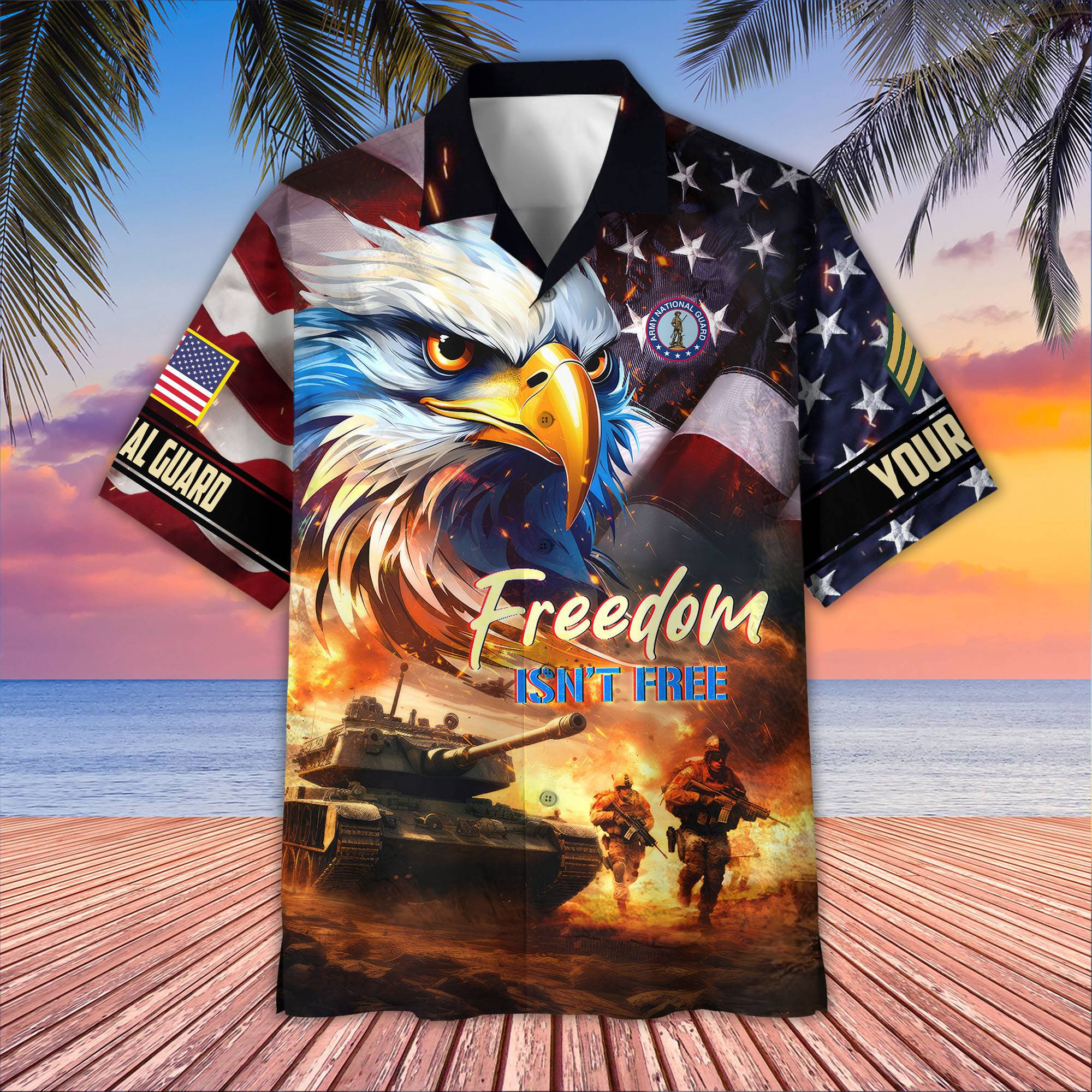 Unique Custom Name, Rank, US Army National Guard Veteran Hawaiian Shirt VPVC405508, Gifts For Army National Guard Veteran, Best Gifts On Father’s Day, Independence Day, Veterans Day