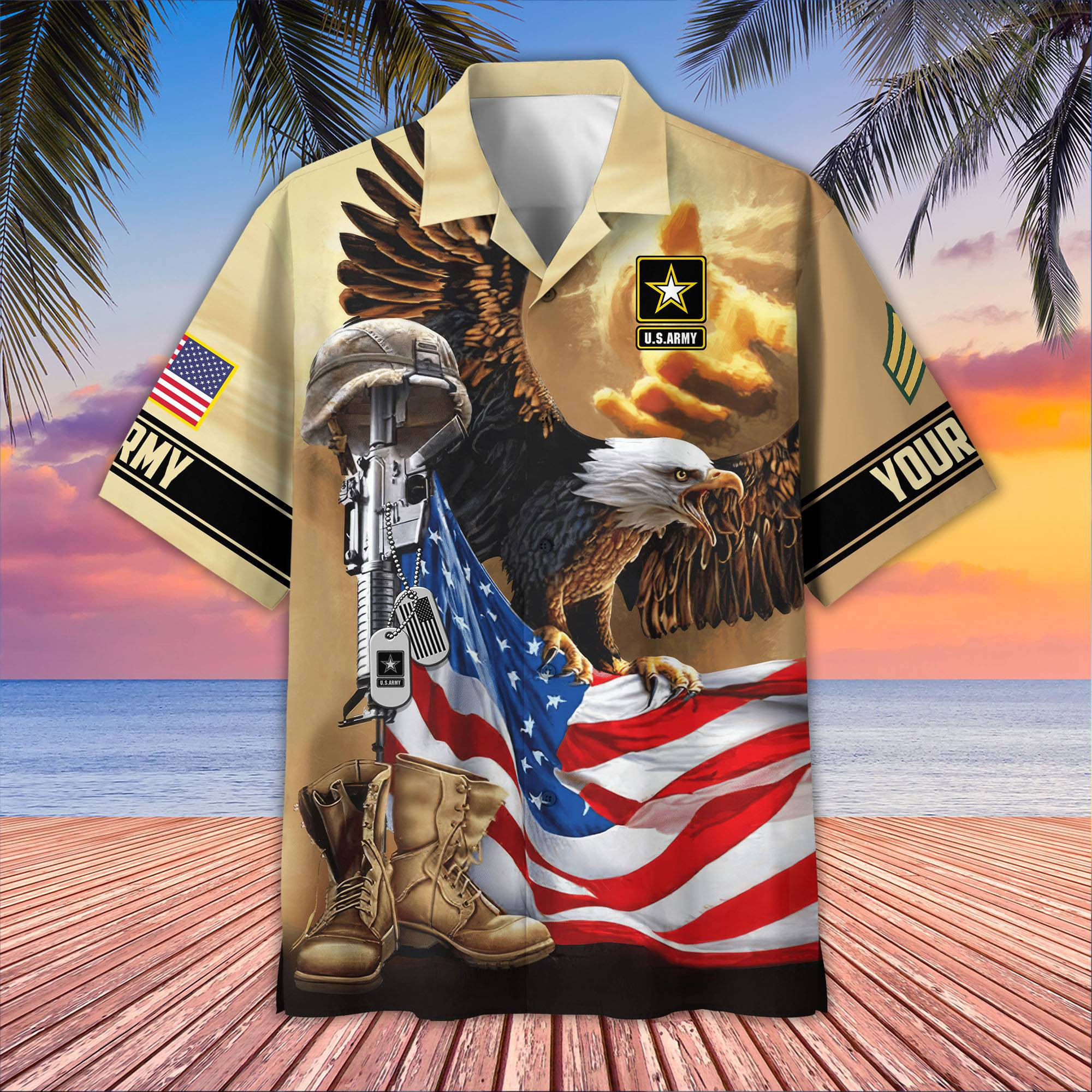 Premium Custom US Army Hawaiian Shirt VPVC405401, Gifts For Army Veteran, Best Gifts On Father’s Day, Armed Forces Day, Independence Day, Veterans Day