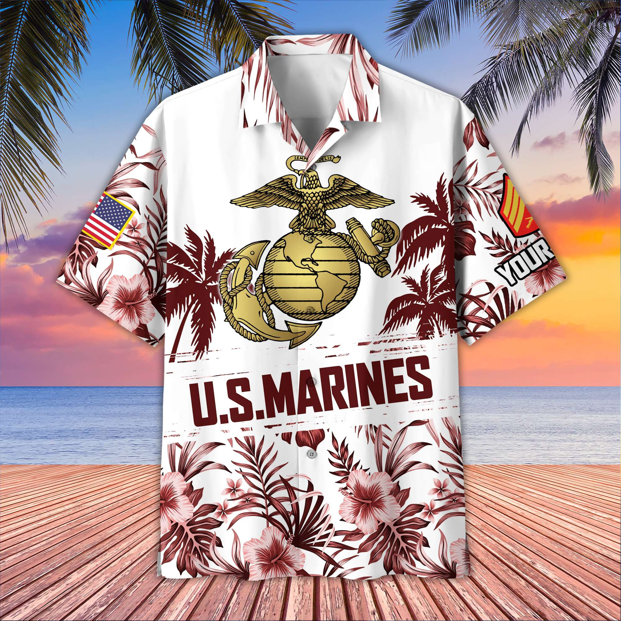 USMC Custom Hawaiian Shirt VPVC405303, Gifts For Marine Veteran, Best Gifts On Father’s Day, Armed Forces Day, Independence Day, Veterans Day