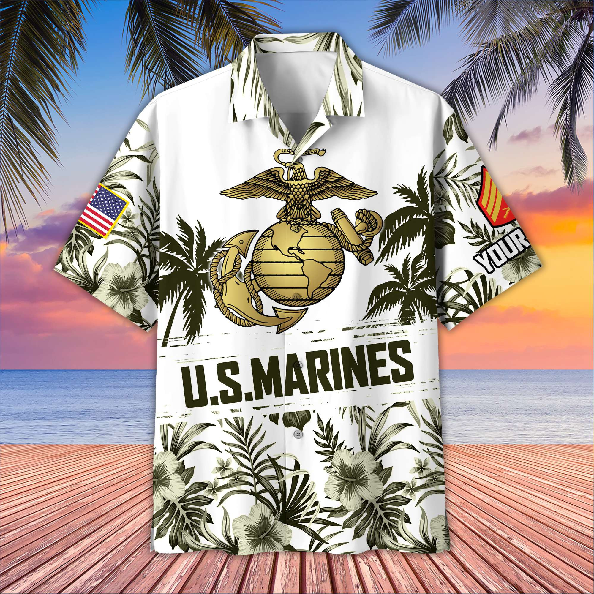 USMC Custom Hawaiian Shirt VPVC405311, Gifts For Marine Veteran, Best Gifts On Father’s Day, Armed Forces Day, Independence Day, Veterans Day