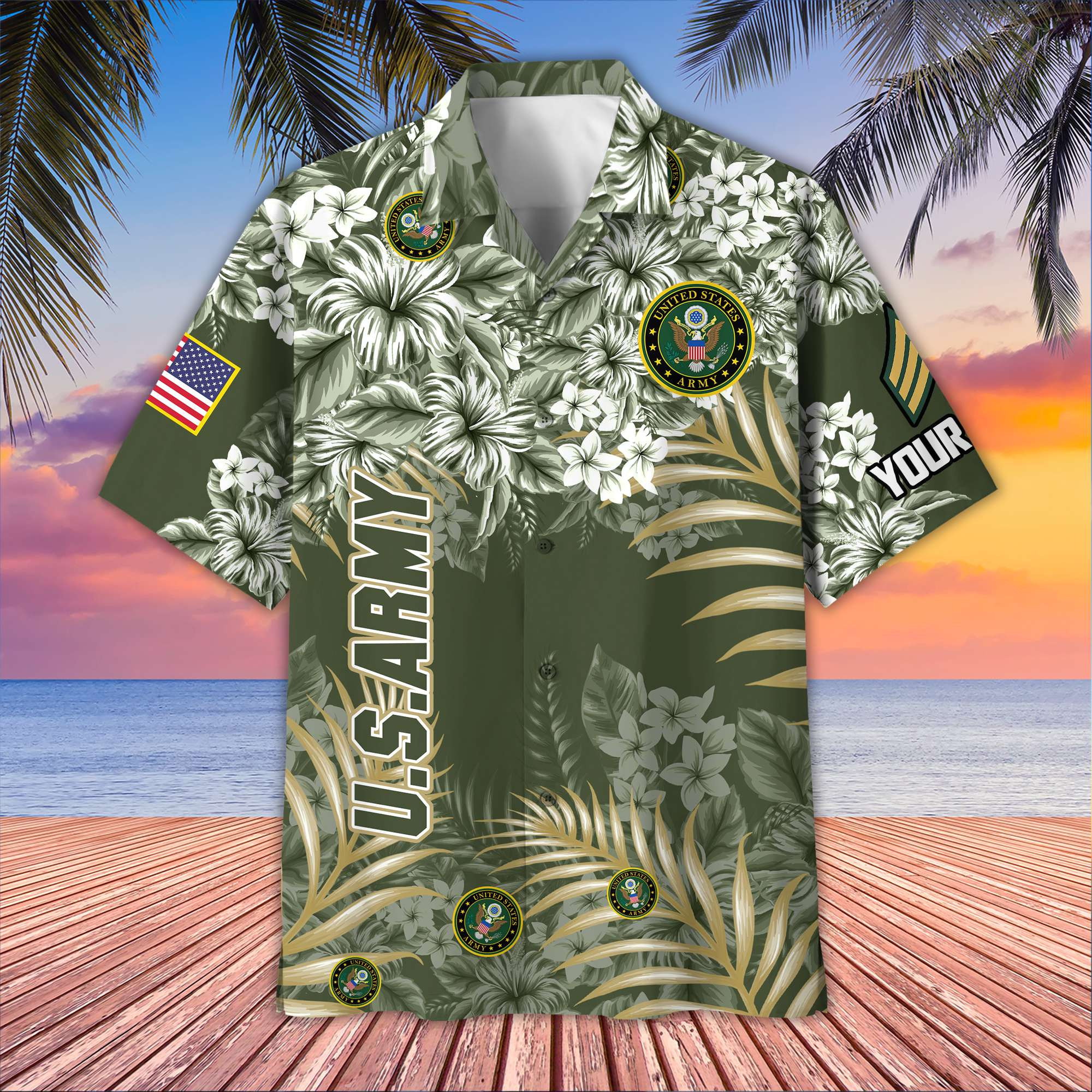 Premium Custom US Army Hawaiian Shirt VPVC405201, Gifts For Army Veteran, Best Gifts On Father’s Day, Armed Forces Day, Independence Day, Veterans Day