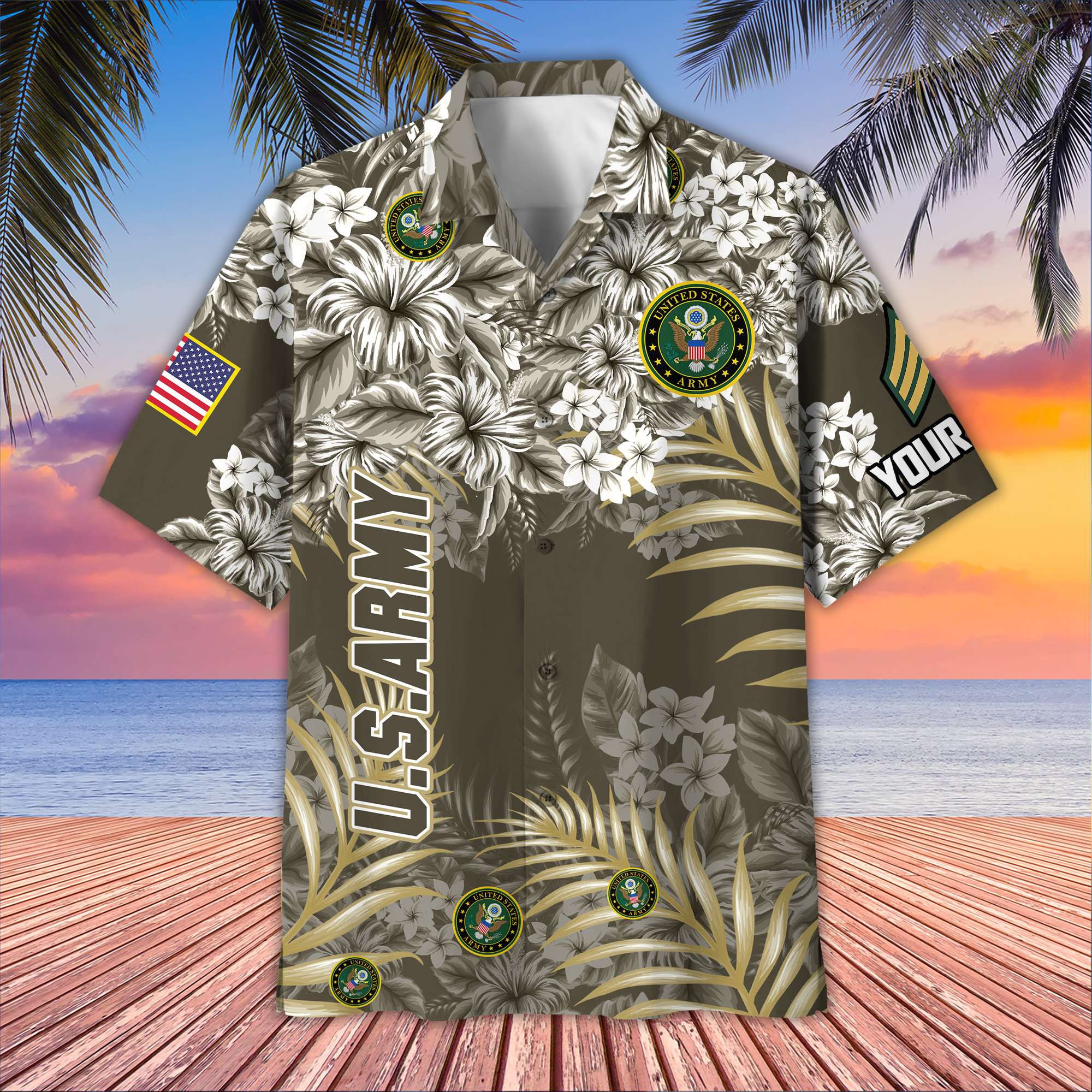 Premium Custom US Army Hawaiian Shirt VPVC405210, Gifts For Army Veteran, Best Gifts On Father’s Day, Armed Forces Day, Independence Day, Veterans Day