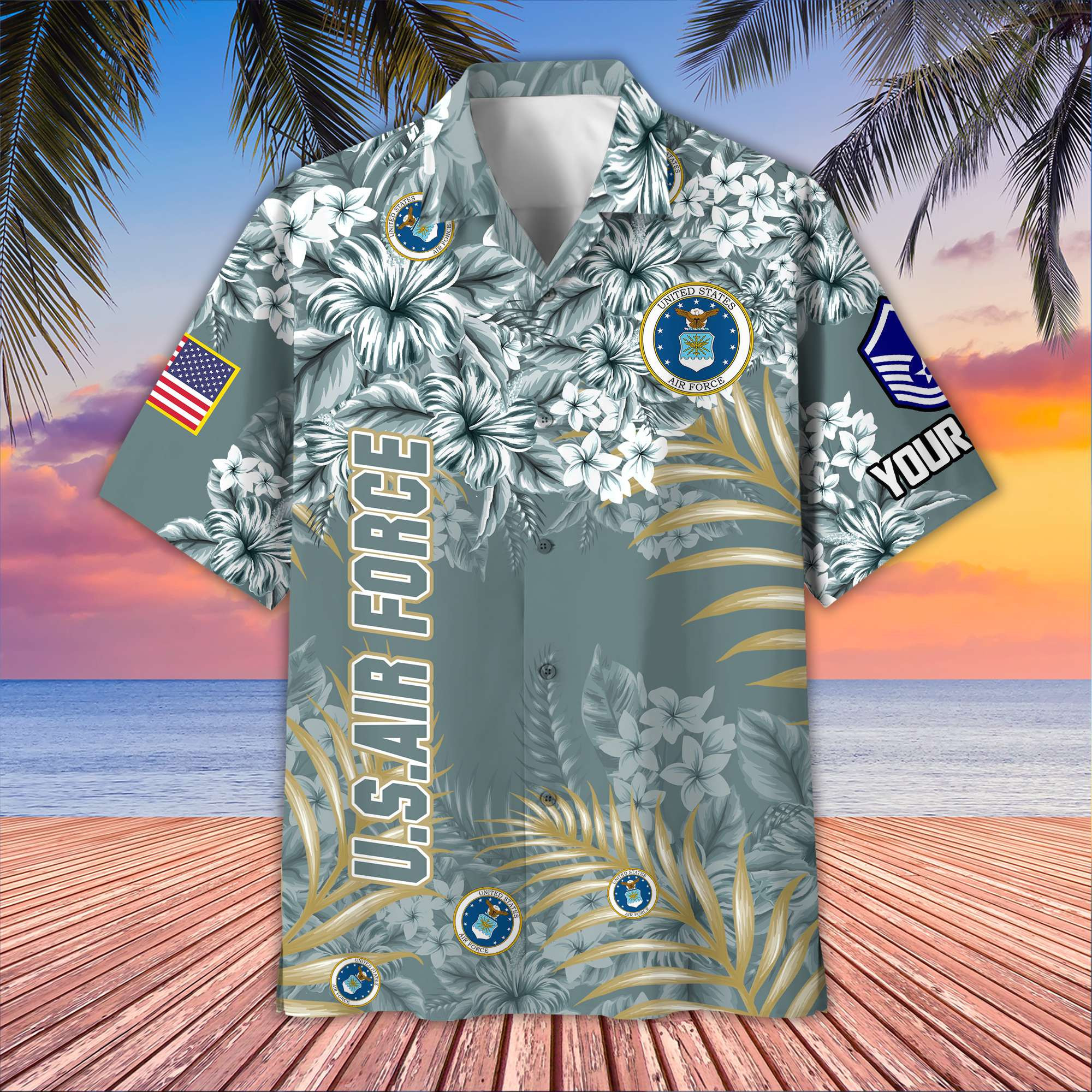 Premium Custom USAF Hawaiian Shirt VPVC405204, Gifts For Air Force Veteran, Best Gifts On Father’s Day, Armed Forces Day, Independence Day, Veterans Day