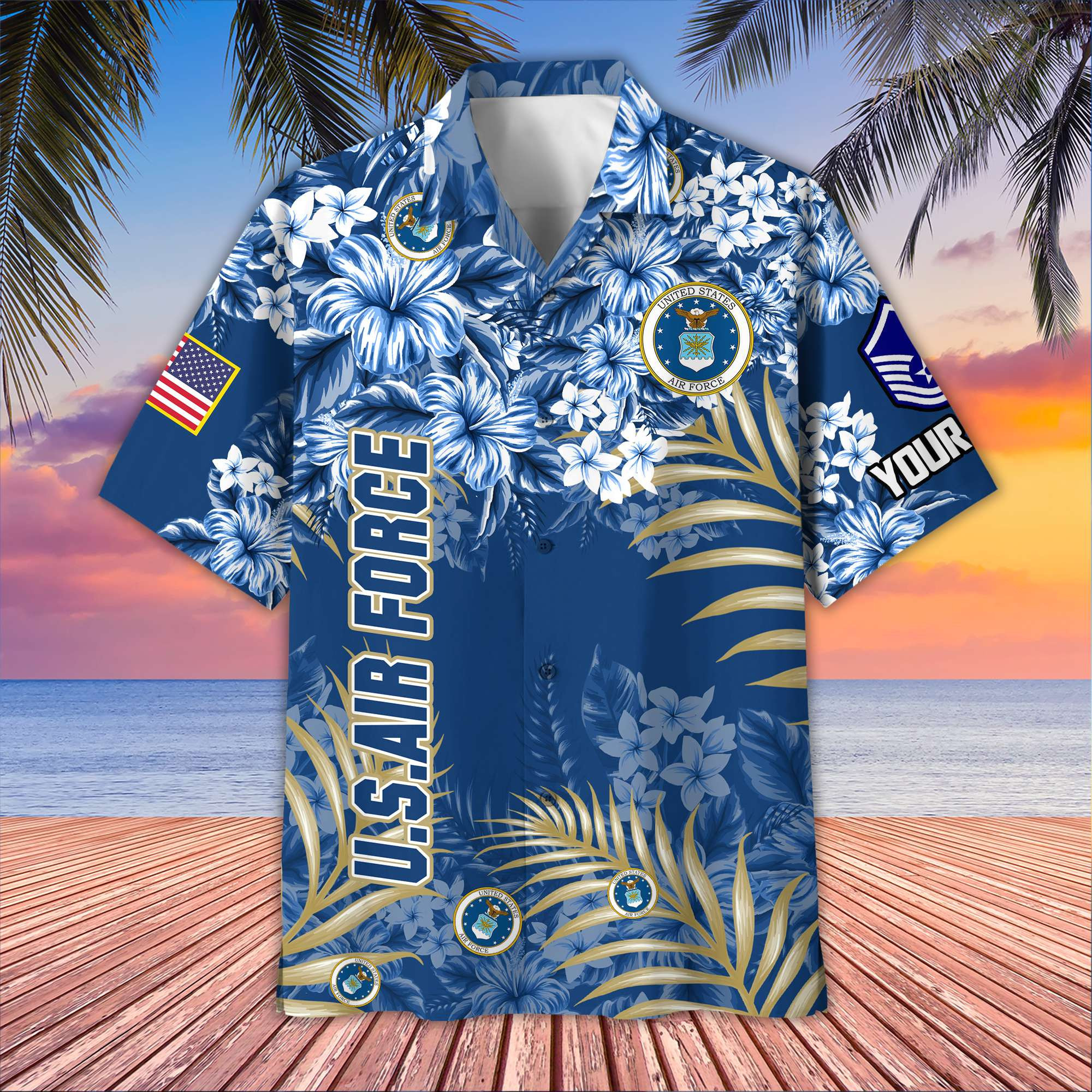 Premium Custom USAF Hawaiian Shirt VPVC405212, Gifts For Air Force Veteran, Best Gifts On Father’s Day, Armed Forces Day, Independence Day, Veterans Day