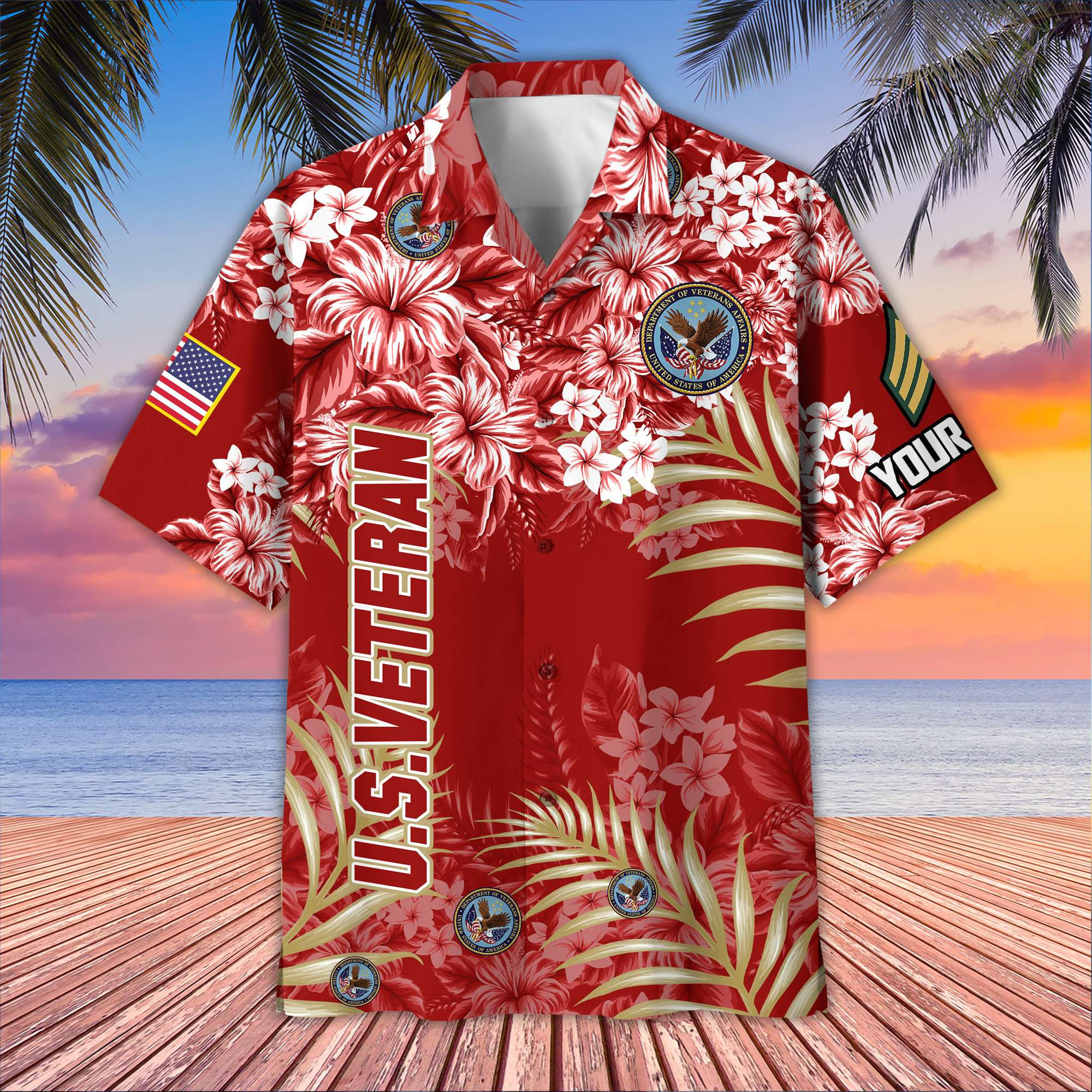 Premium Custom US Veteran Hawaiian Shirt VPVC405207, Gifts For US Veteran, Best Gifts On Father’s Day, Armed Forces Day, Independence Day, Veterans Day