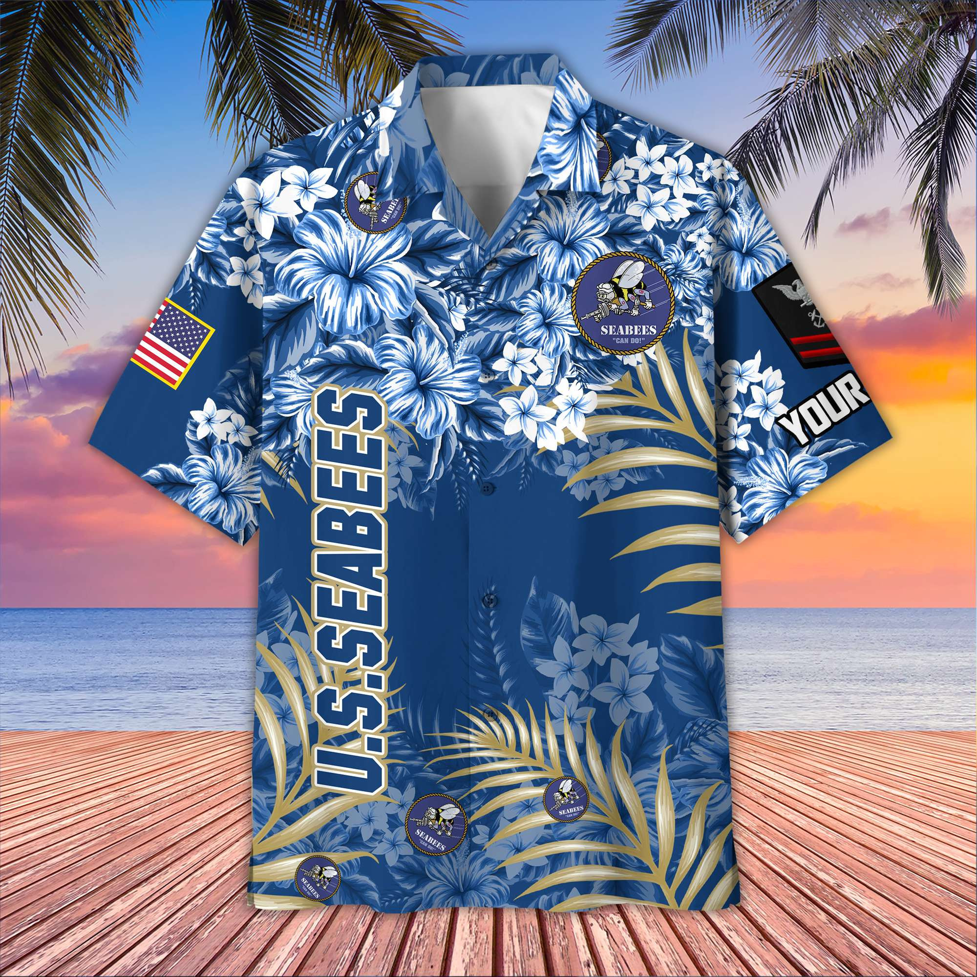 Premium Custom US Seabees Hawaiian Shirt VPVC405209, Gifts For Seabees Veteran, Best Gifts On Father’s Day, Armed Forces Day, Independence Day, Veterans Day