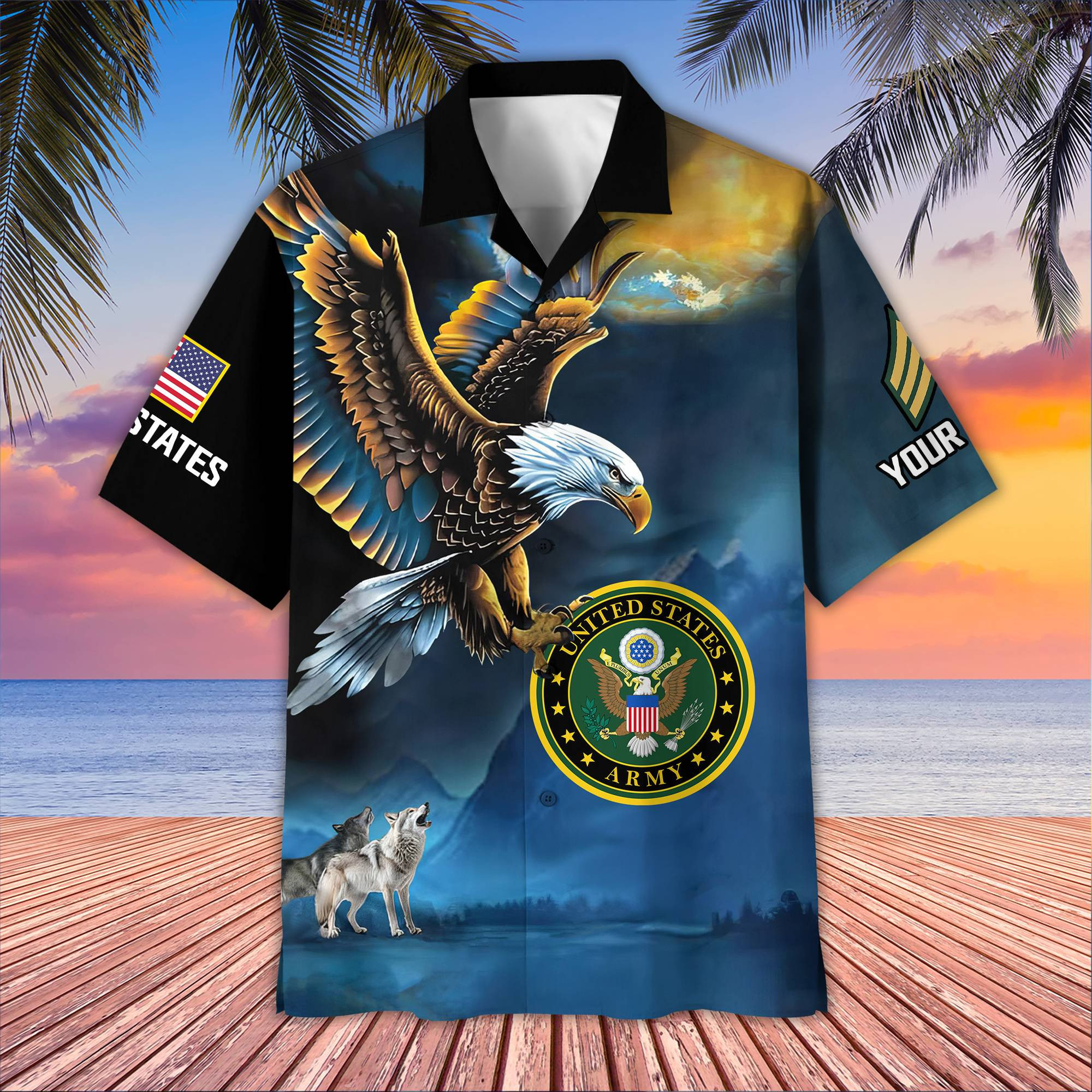 Unique Custom Name, Rank, US Army Hawaiian Shirt VPVC406801, Gifts For Army Veteran, Best Gifts On Father’s Day, Independence Day, Veterans Day