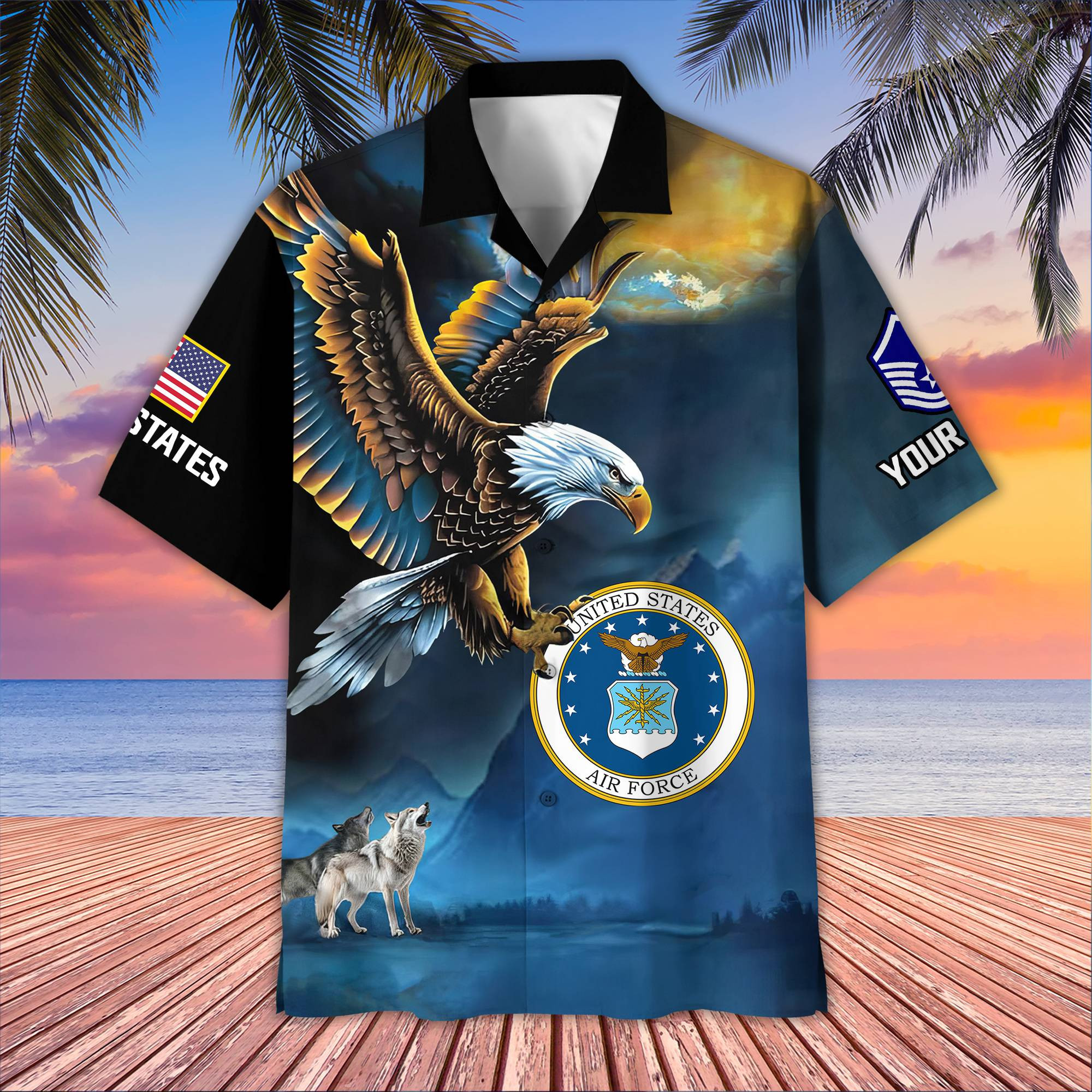Unique Custom Name, Rank, USAF Hawaiian Shirt VPVC406804, Gifts For Air Force Veteran, Best Gifts On Father’s Day, Independence Day, Veterans Day