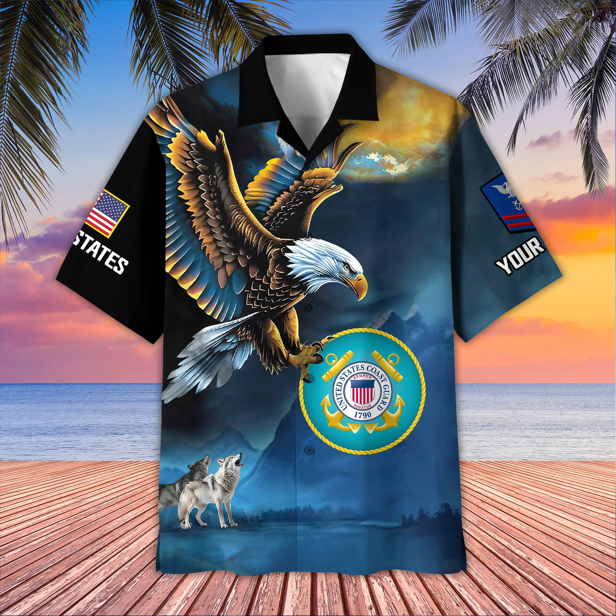 Unique Custom Name, Rank, USCG Hawaiian Shirt VPVC406805, Gifts For Coast Guard Veteran, Best Gifts On Father’s Day, Independence Day, Veterans Day