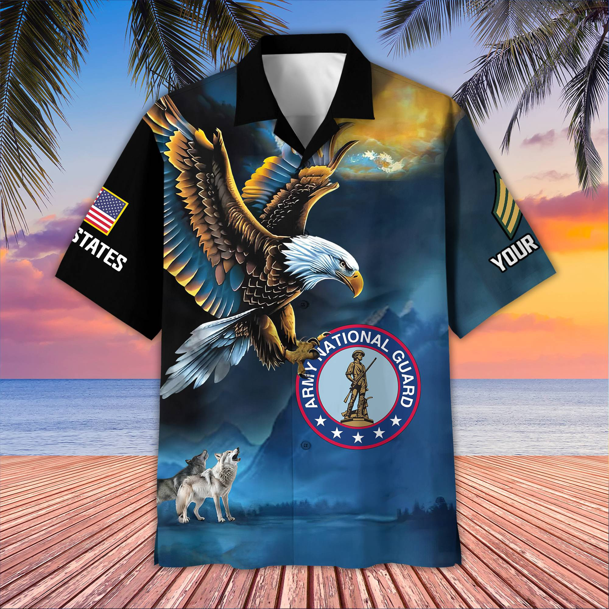Unique Custom Name, Rank, US Army National Guard Veteran Hawaiian Shirt VPVC406808, Gifts For Army National Guard Veteran, Best Gifts On Father’s Day, Independence Day, Veterans Day