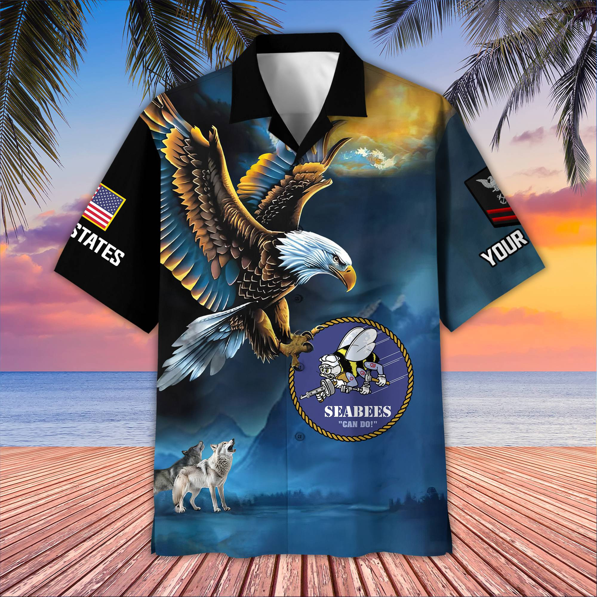Unique Custom Name, Rank, US Seabees Hawaiian Shirt VPVC406809, Gifts For US Seabees, Best Gifts On Father’s Day, Independence Day, Veterans Day