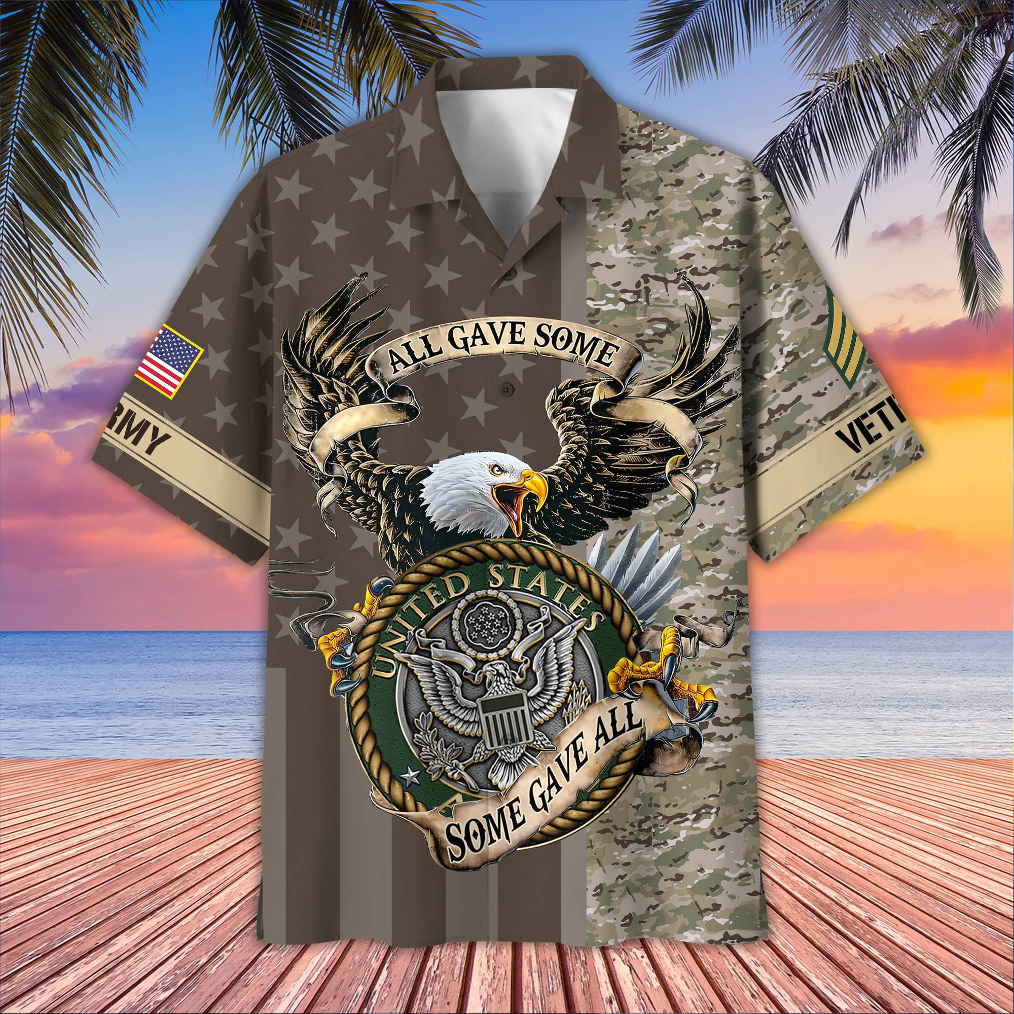 Premium Custom US Army Hawaiian Shirt VPVC406501, Gifts For Army Veteran, Best Gifts On Father’s Day, Armed Forces Day, Independence Day, Veterans Day