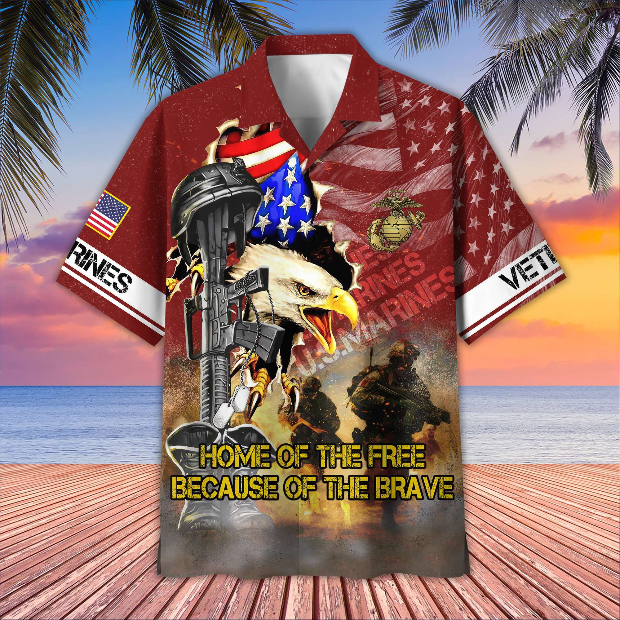 USMC Hawaiian Shirt VPVC406403, Gifts For Marine Veteran, Best Gifts On Father’s Day, Armed Forces Day, Independence Day, Veterans Day