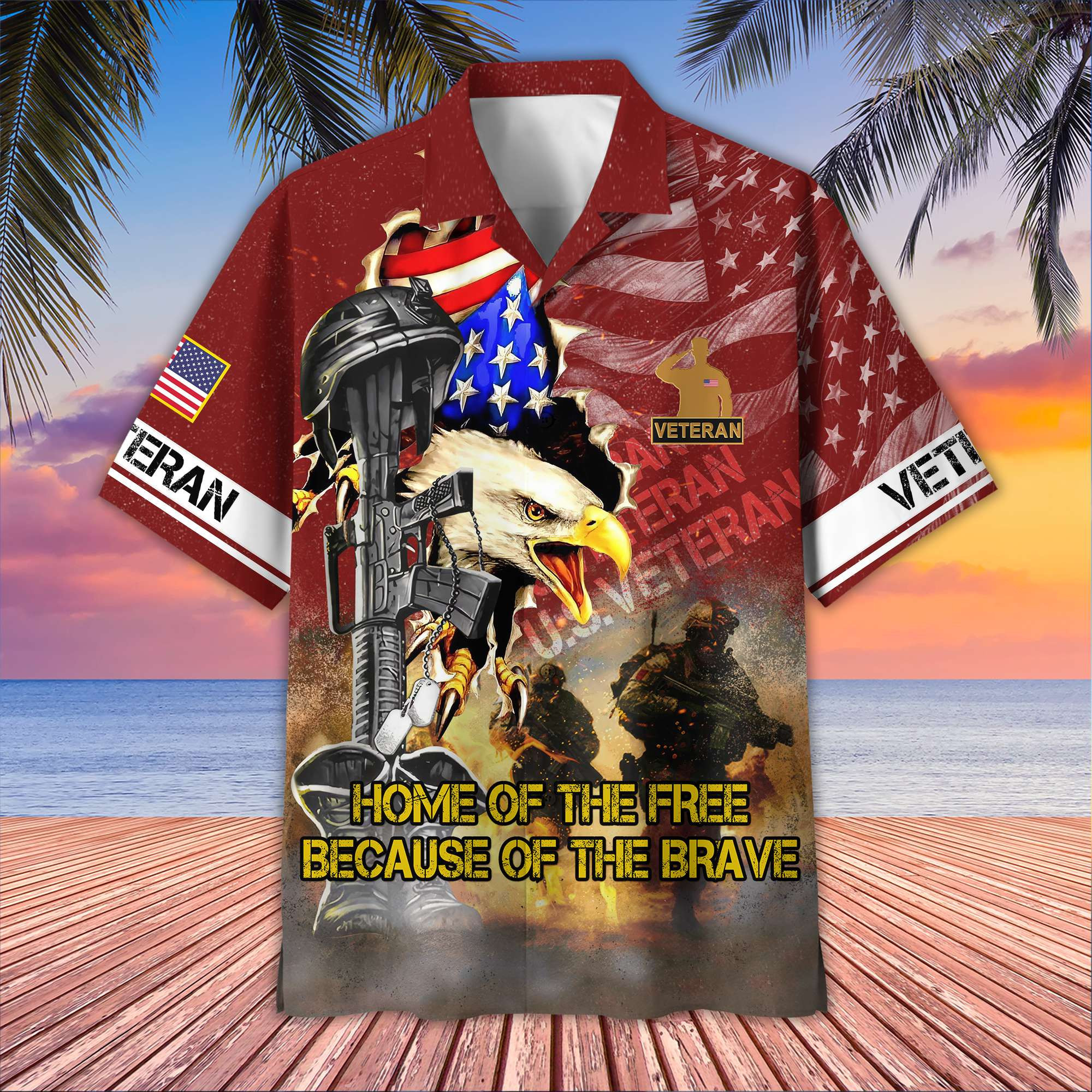 US Veteran Hawaiian Shirt VPVC406407, Gifts For US Veteran, Best Gifts On Father’s Day, Armed Forces Day, Independence Day, Veterans Day