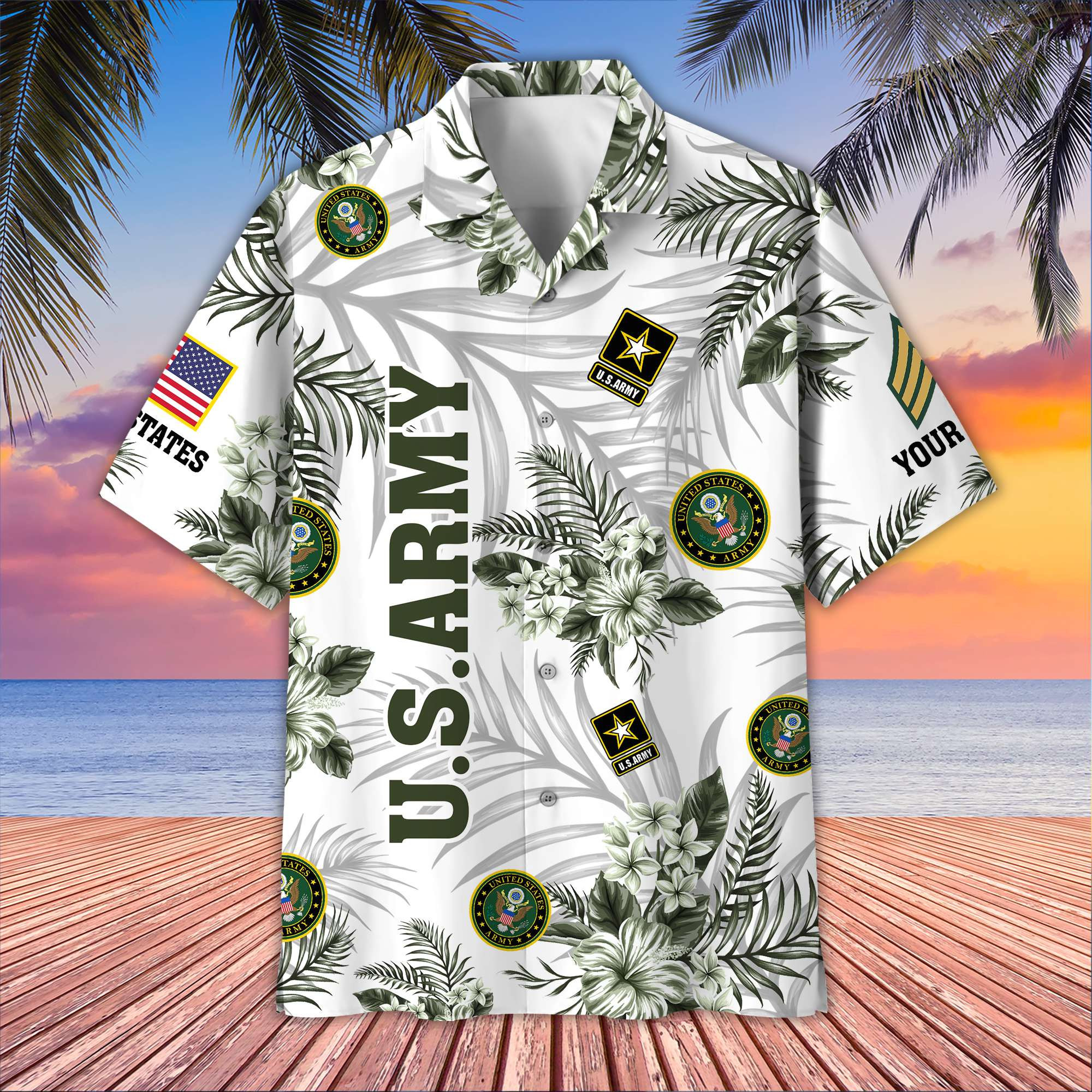 Unique Custom Name, Rank, US Army Hawaiian Shirt VPVC406201, Gifts For Army Veteran, Best Gifts On Father’s Day, Independence Day, Veterans Day