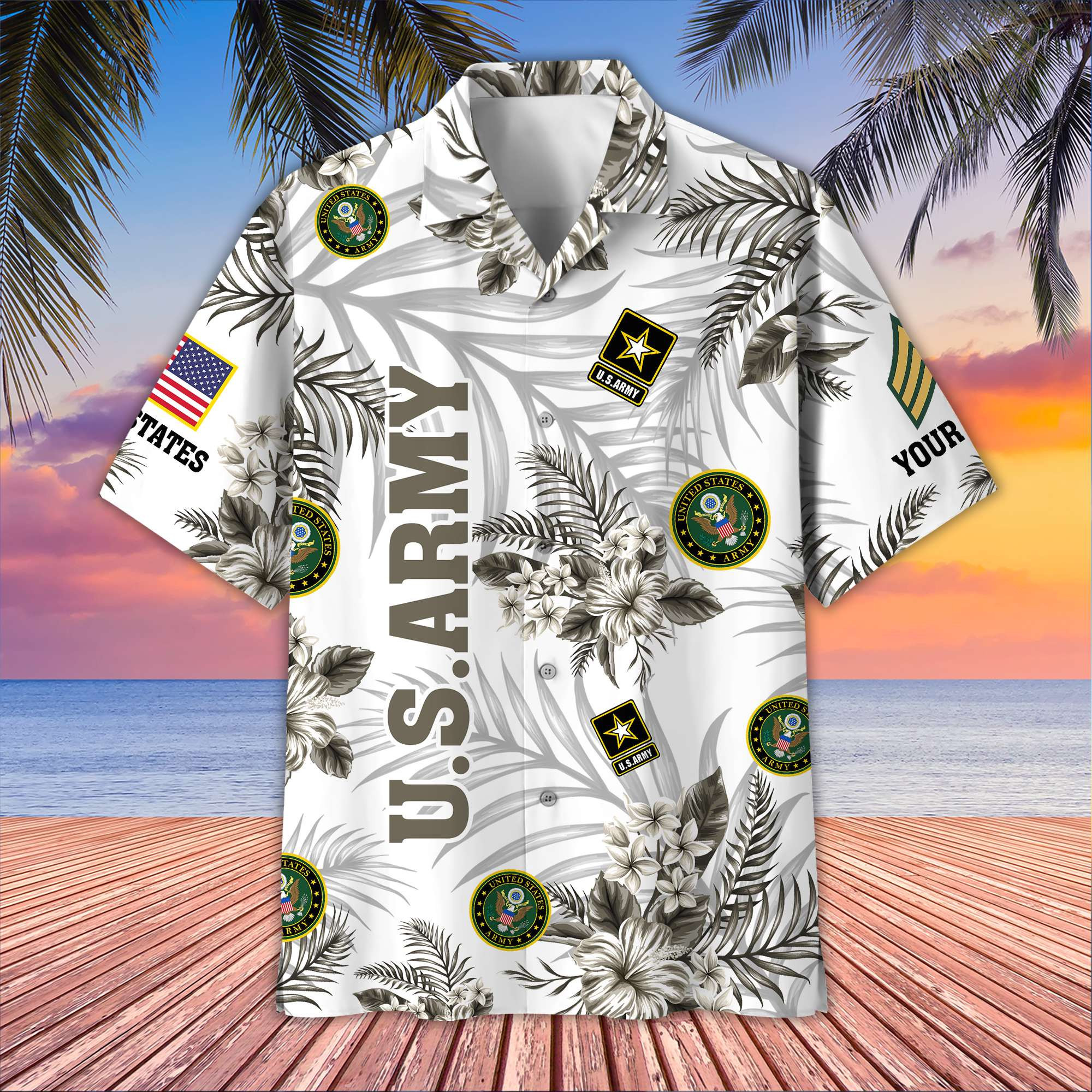 Unique Custom Name, Rank, US Army Hawaiian Shirt VPVC406210, Gifts For Army Veteran, Best Gifts On Father’s Day, Independence Day, Veterans Day