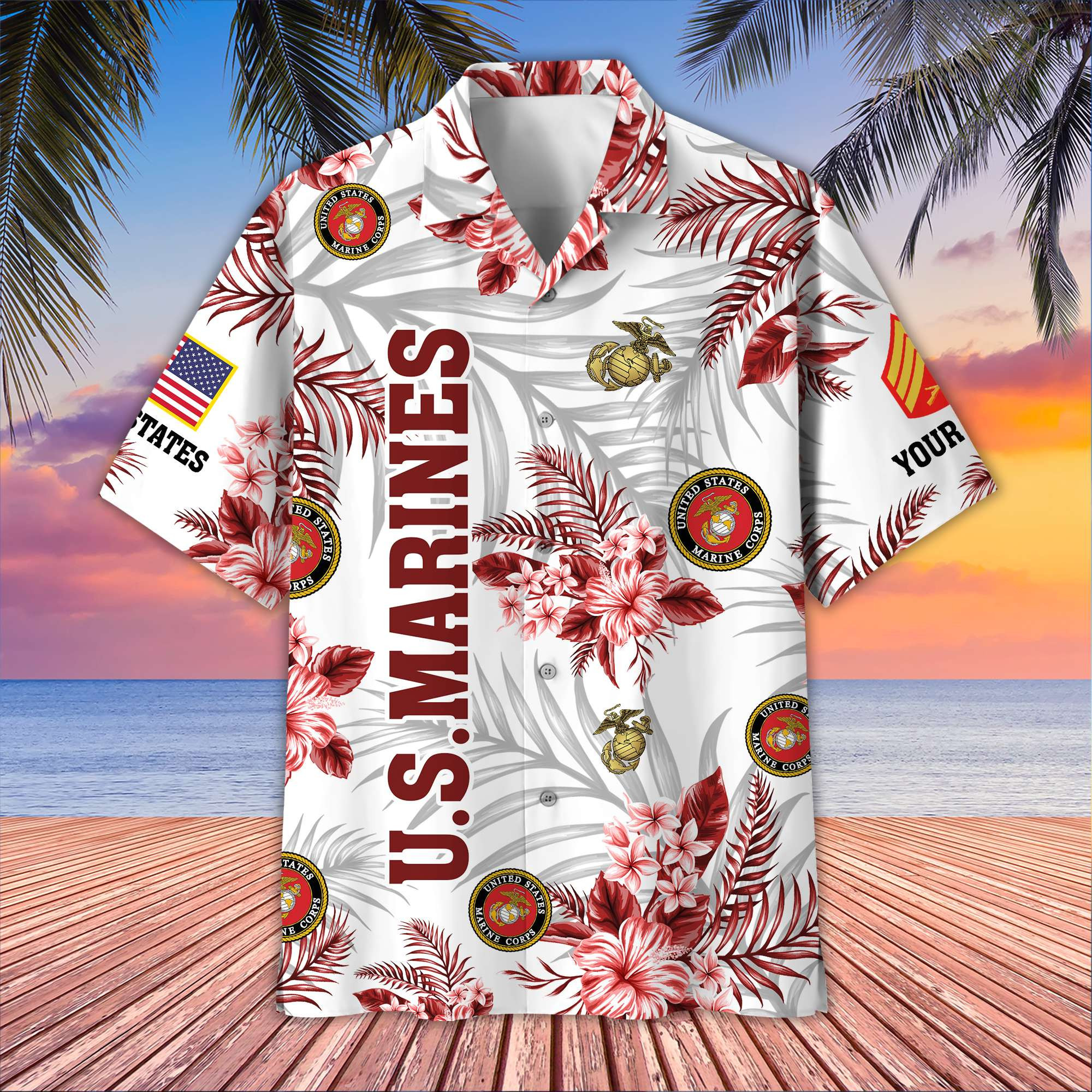 Unique Custom Name, Rank, USMC Hawaiian Shirt VPVC406203, Gifts For Marine Veteran, Best Gifts On Father’s Day, Independence Day, Veterans Day