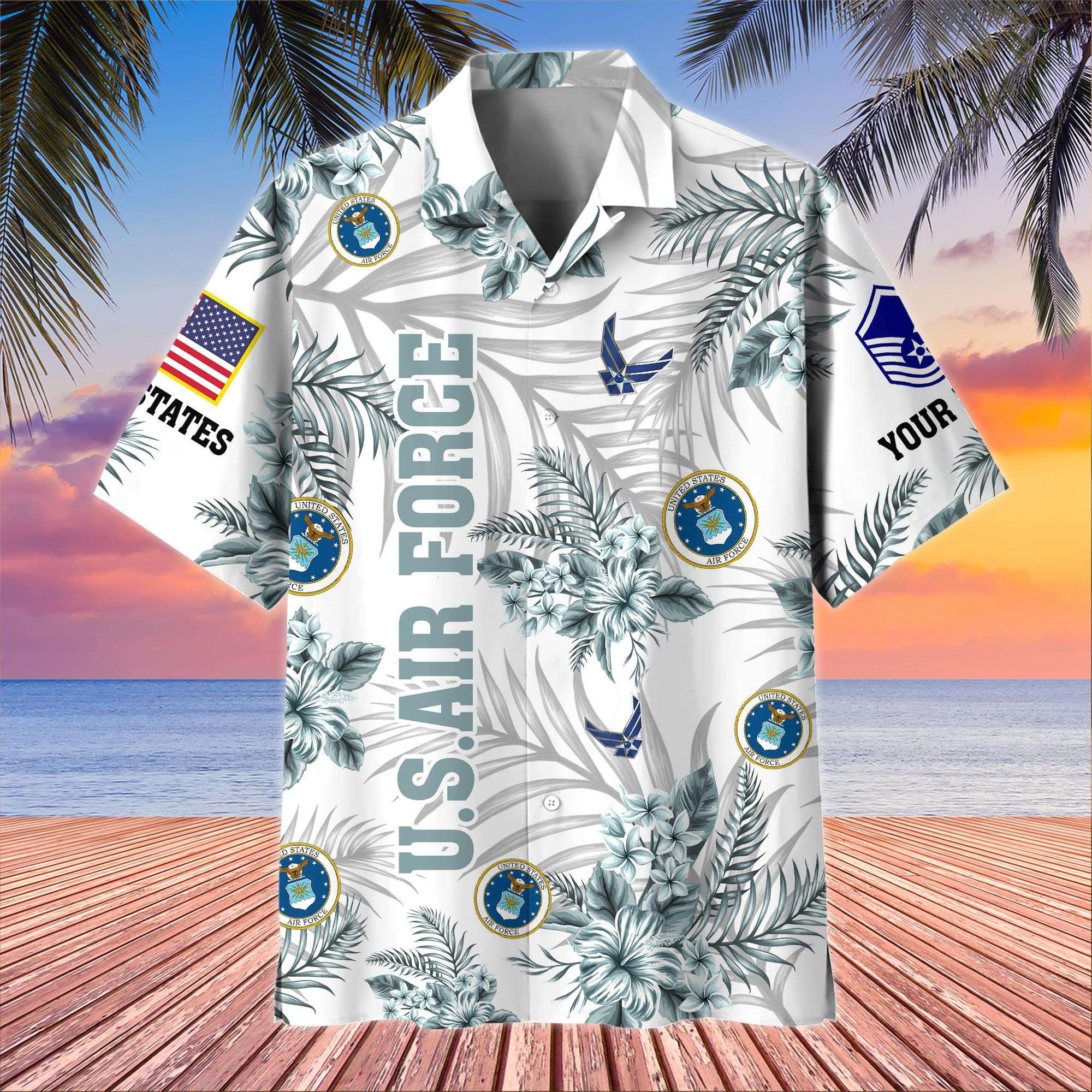 Unique Custom Name, Rank, USAF Hawaiian Shirt VPVC406204, Gifts For Air Force Veteran, Best Gifts On Father’s Day, Independence Day, Veterans Day