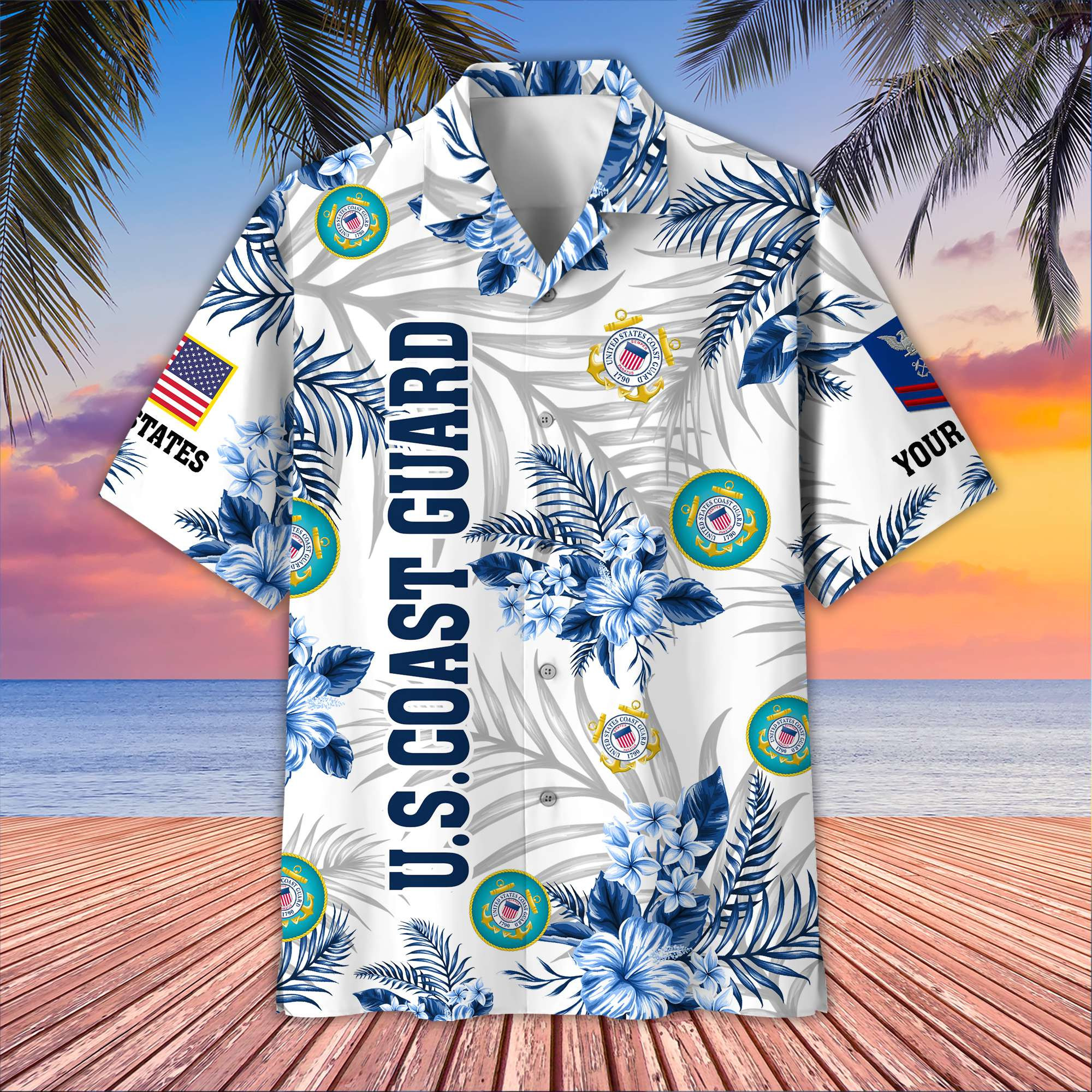 Unique Custom Name, Rank, USCG Hawaiian Shirt VPVC406205, Gifts For Coast Guard Veteran, Best Gifts On Father’s Day, Independence Day, Veterans Day