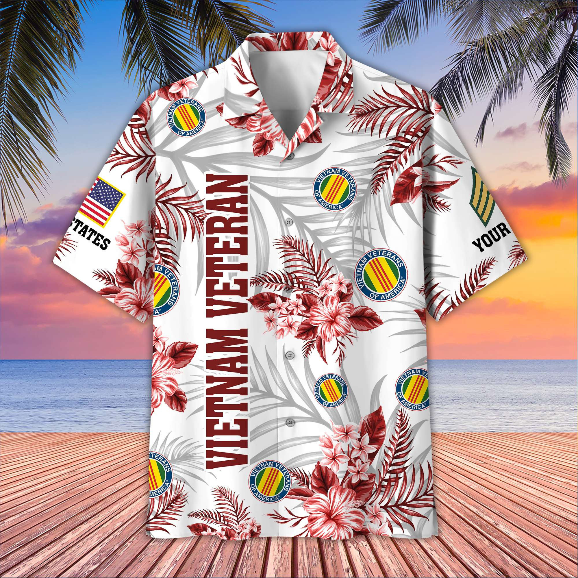 Unique Custom Name, Rank, Vietnam Veteran Hawaiian Shirt VPVC406206, Gifts For Vietnam Veteran, Best Gifts On Father’s Day, Independence Day, Veterans Day