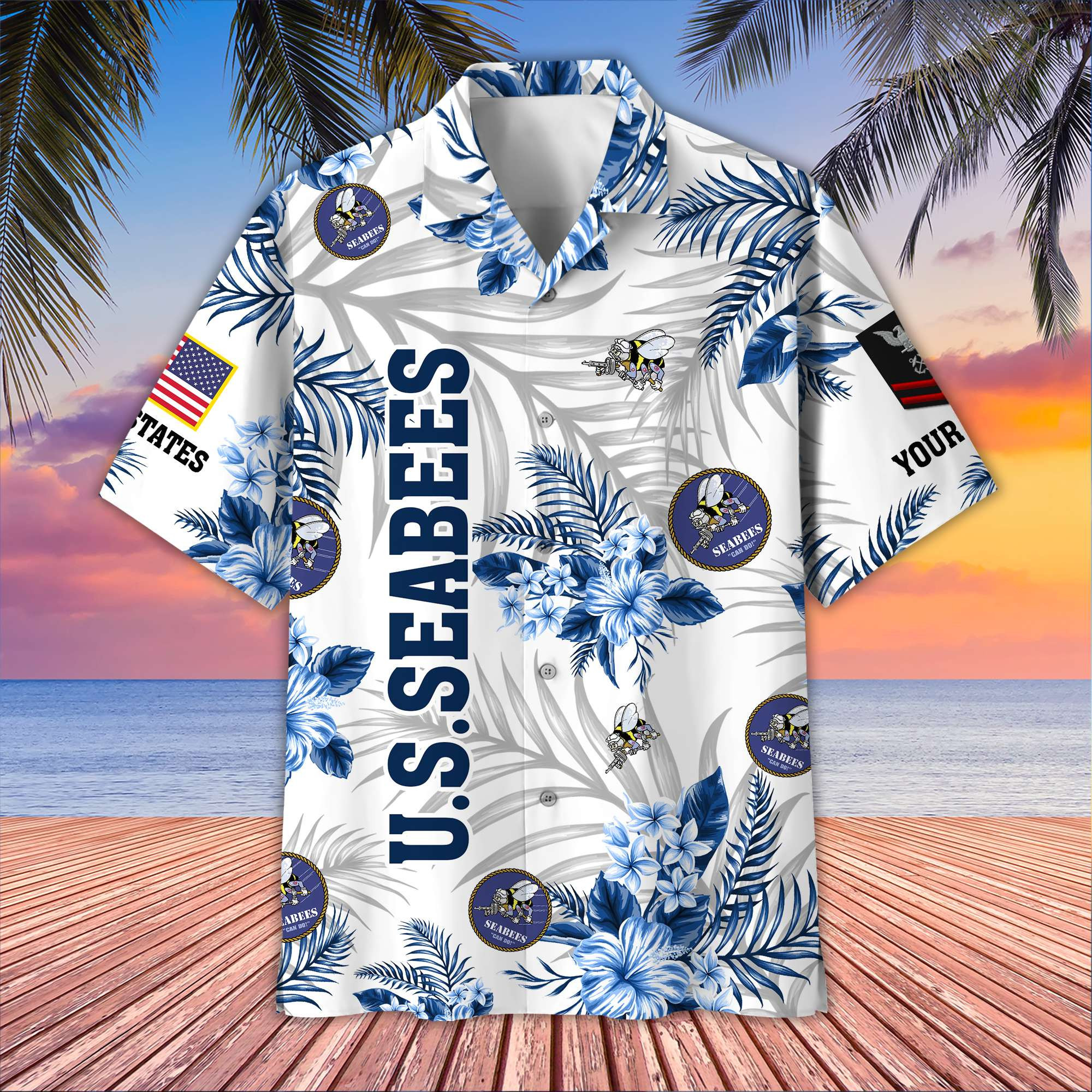 Unique Custom Name, Rank, US Seabees Hawaiian Shirt VPVC406209, Gifts For US Seabees, Best Gifts On Father’s Day, Independence Day, Veterans Day
