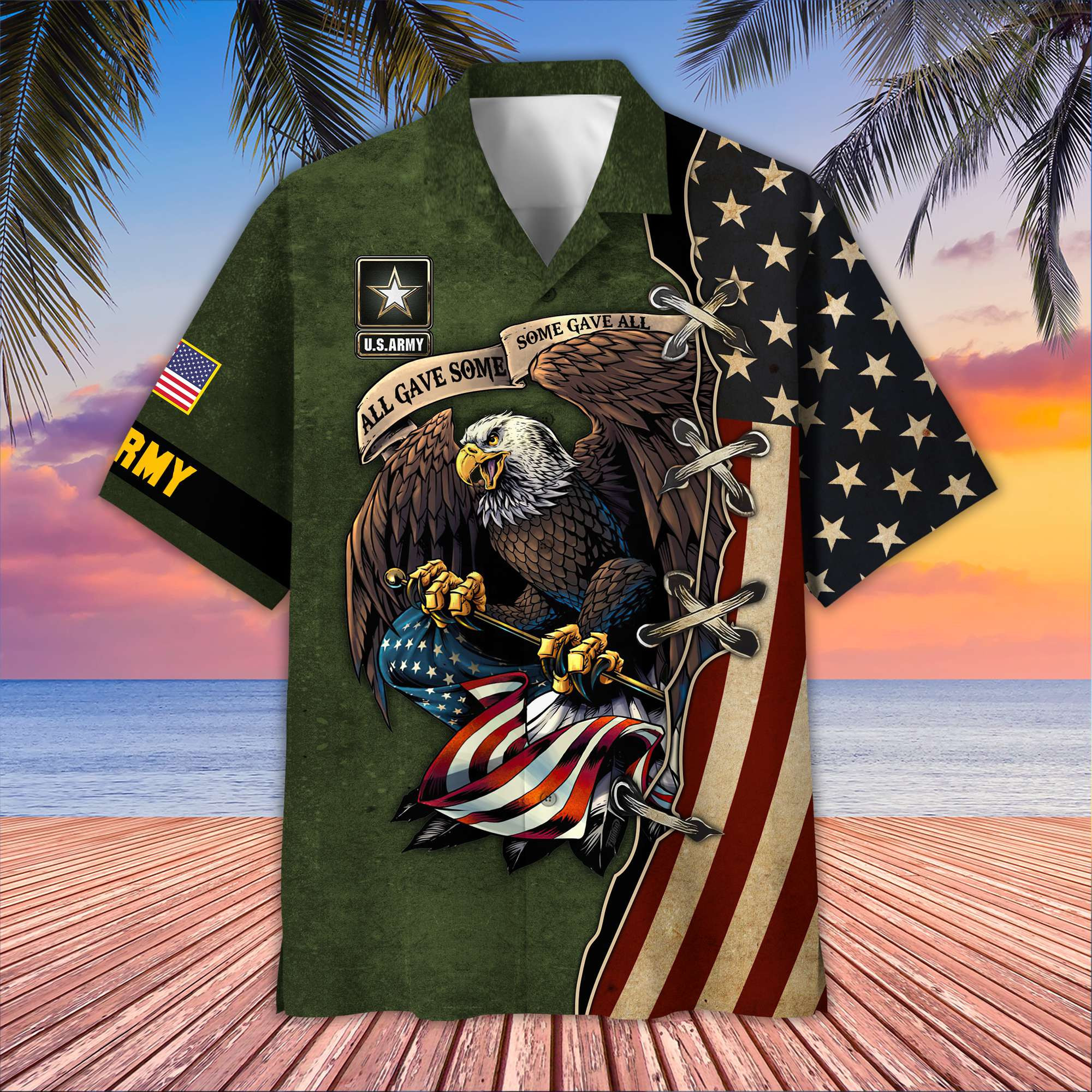 Premium US Army Hawaiian Shirt VPVC406001, Gifts For Army Veteran, Best Gifts On Father’s Day, Armed Forces Day, Independence Day, Veterans Day