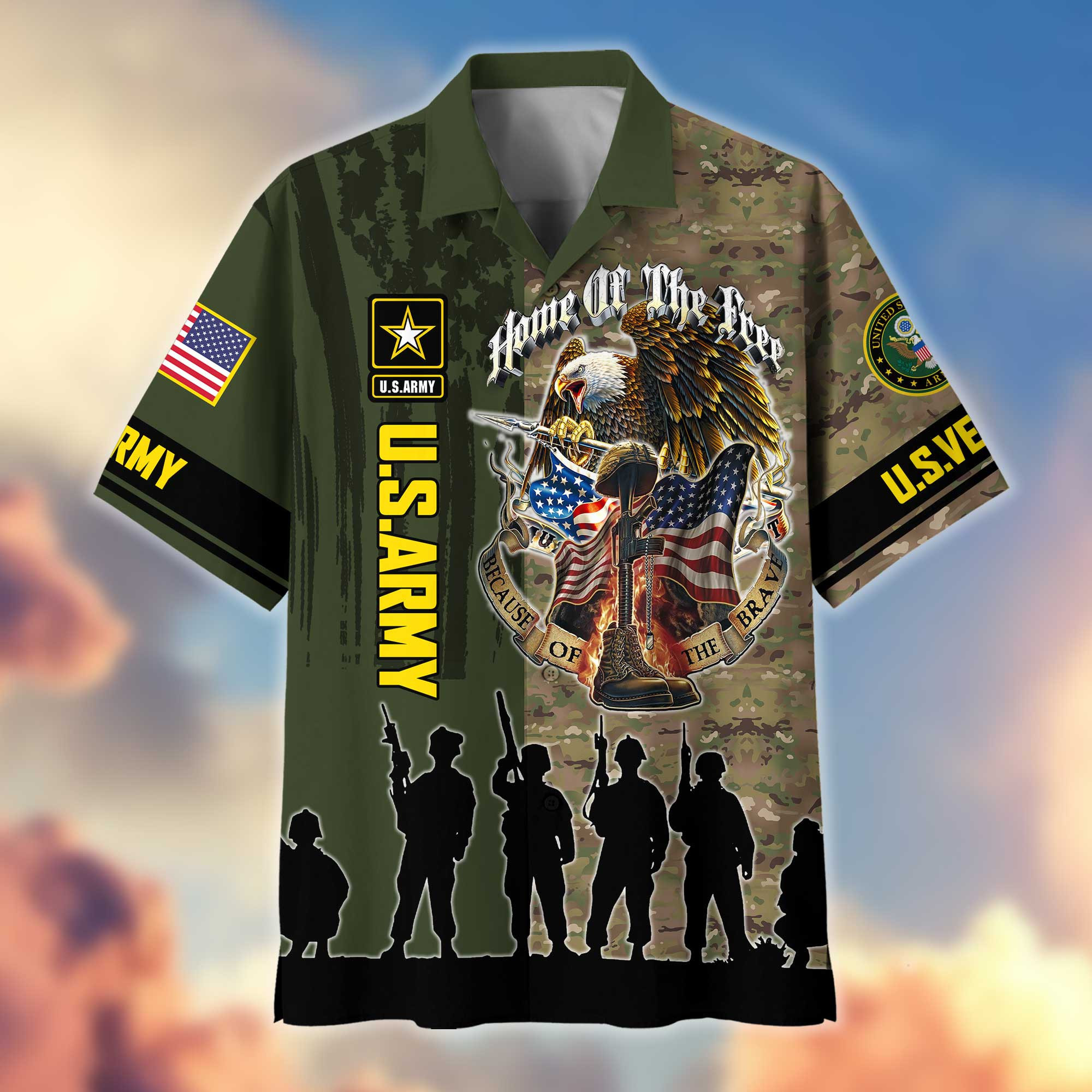 Premium US Army Hawaiian Shirt VPVC404501 Gifts For Army Veteran, Best Gifts On Father’s Day, Armed Forces Day, Independence Day, Veterans Day