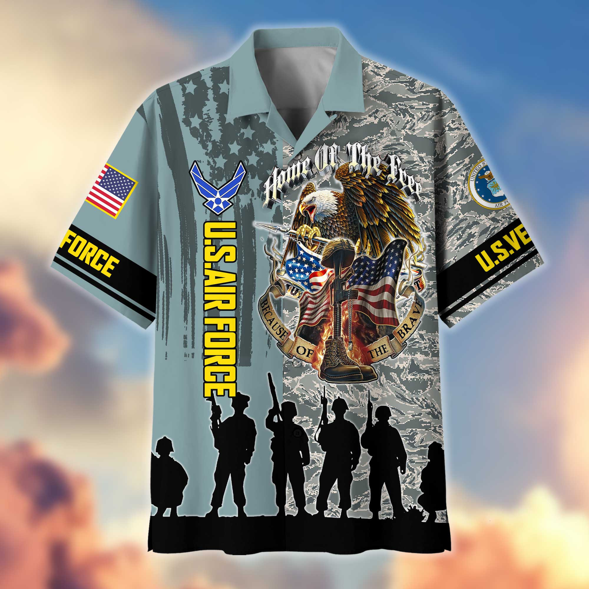 Premium USAF Hawaiian Shirt VPVC404504 Gifts For Air Force Veteran, Best Gifts On Father’s Day, Armed Forces Day, Independence Day, Veterans Day