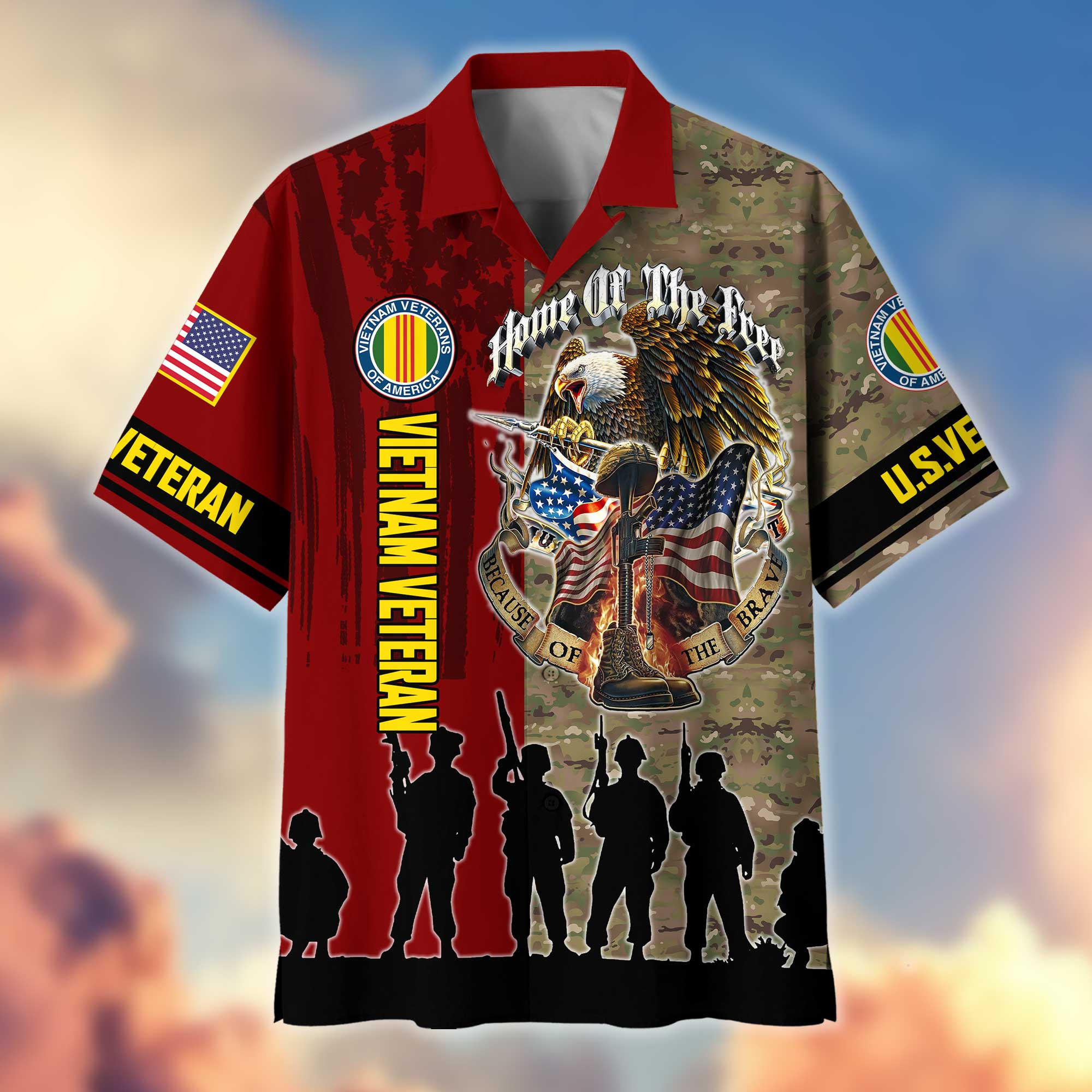 Premium Vietnam Veteran Hawaiian Shirt VPVC404506 Gifts For Vietnam Veteran, Best Gifts On Father’s Day, Armed Forces Day, Independence Day, Veterans Day