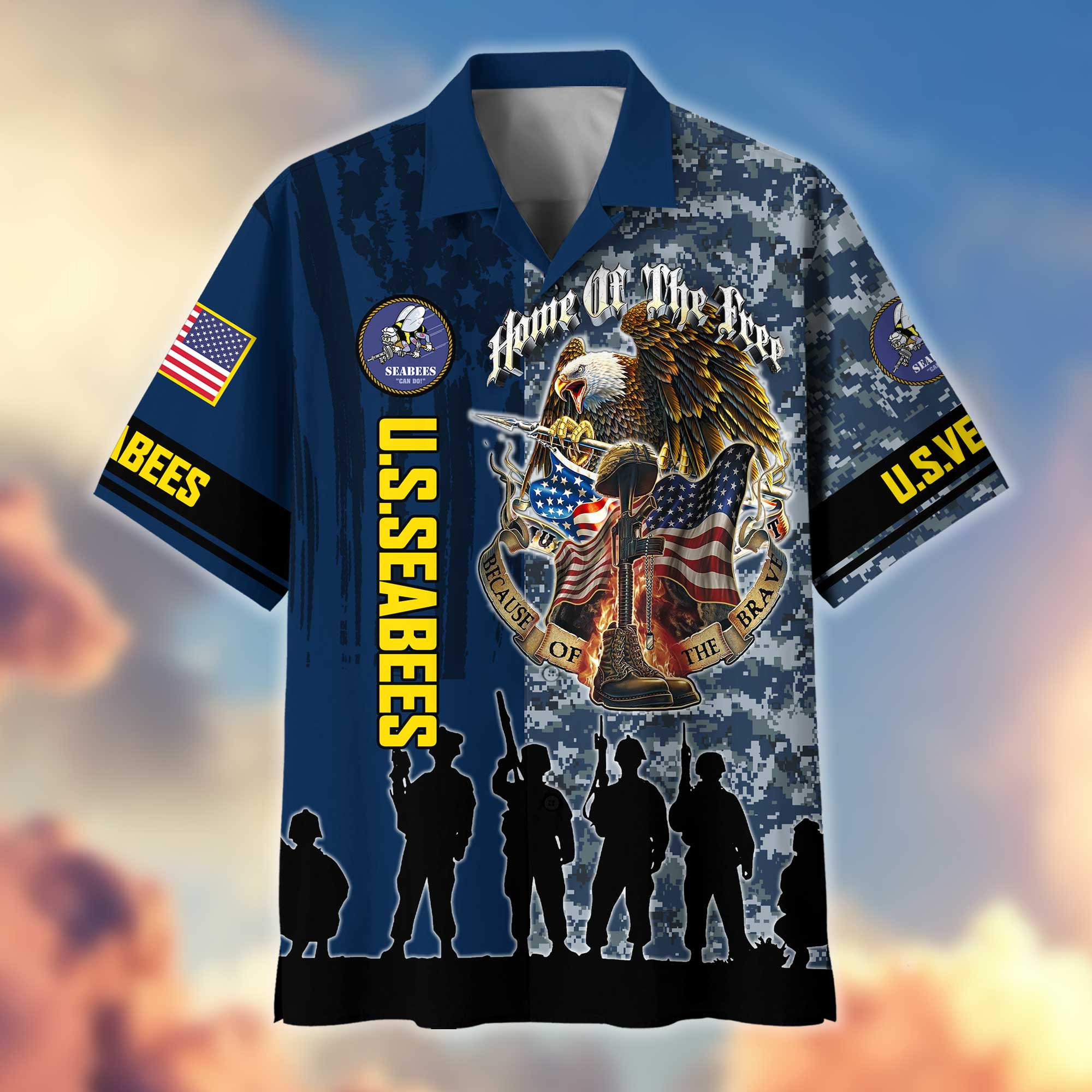Premium US Seabees Hawaiian Shirt VPVC404509 Gifts For Seabees Veteran, Best Gifts On Father’s Day, Armed Forces Day, Independence Day, Veterans Day