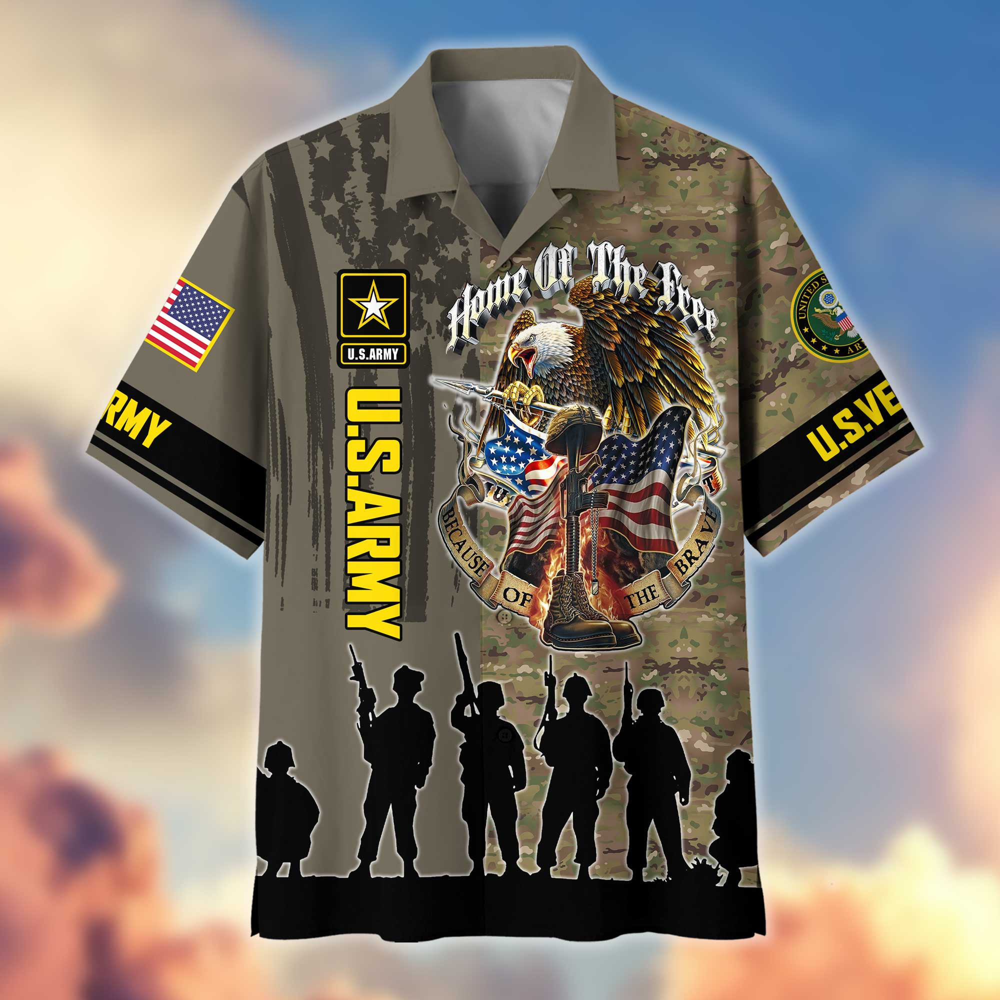 Premium US Army Hawaiian Shirt VPVC404510 Gifts For Army Veteran, Best Gifts On Father’s Day, Armed Forces Day, Independence Day, Veterans Day