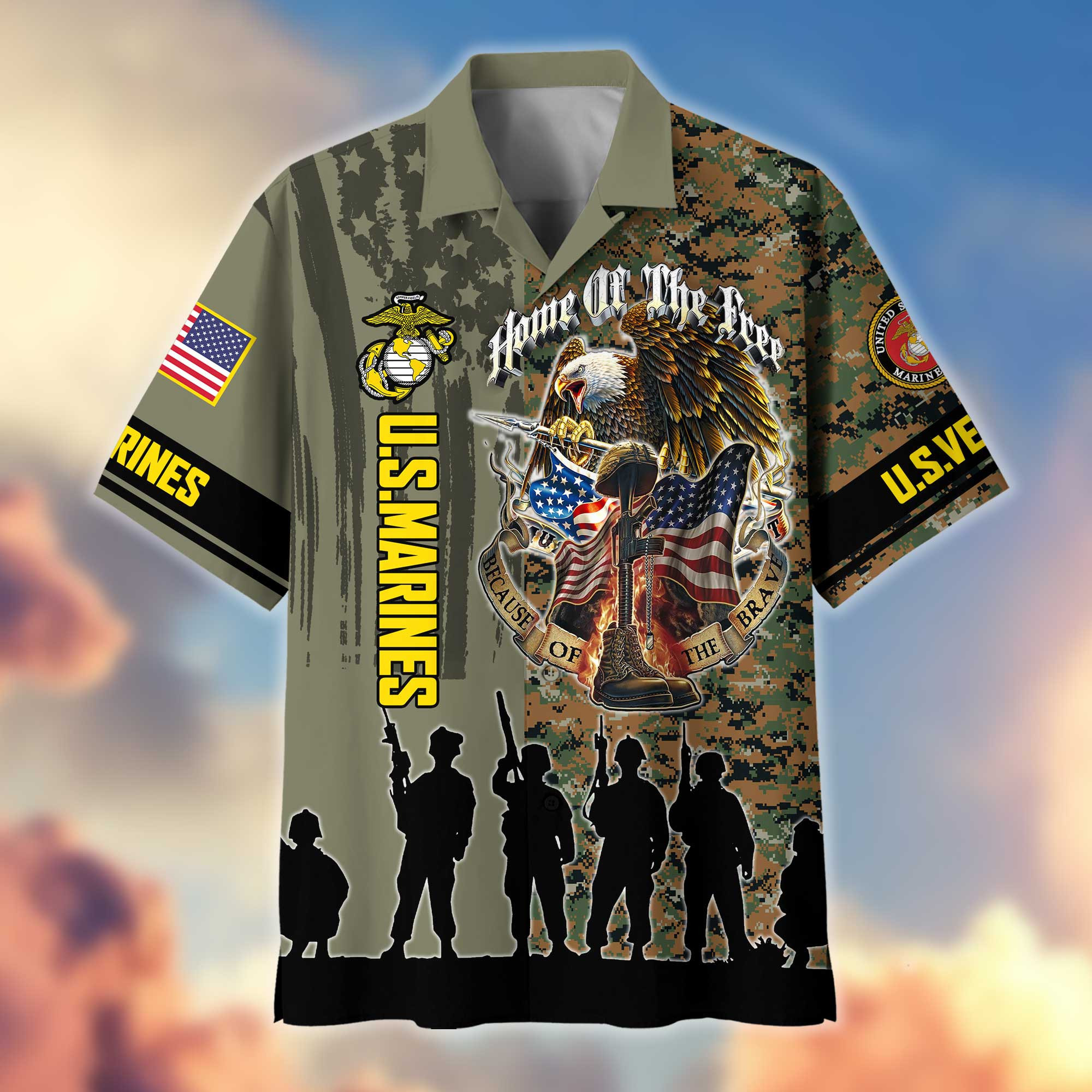 Premium USMC Hawaiian Shirt VPVC404511 Gifts For Marine Veteran, Best Gifts On Father’s Day, Armed Forces Day, Independence Day, Veterans Day