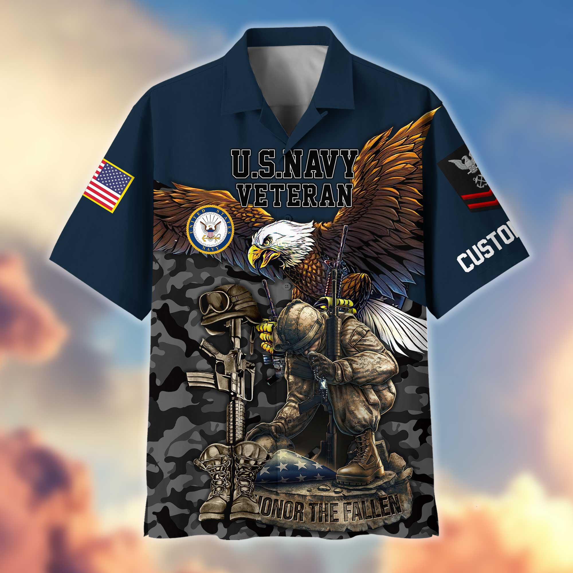 Premium Custom US Navy Hawaiian Shirt VPVC404302, Gifts For Navy Veteran, Best Gifts On Father’s Day, Armed Forces Day, Independence Day, Veterans Day