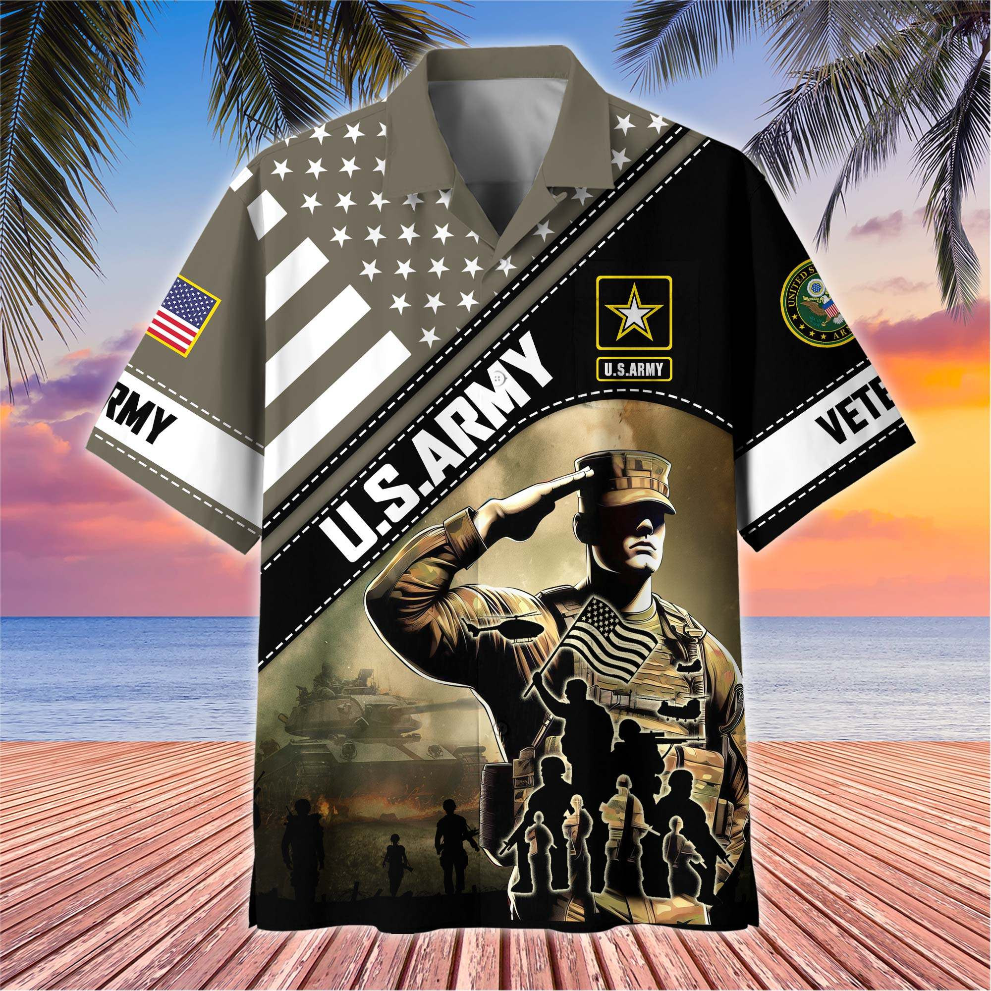 Premium US Veterans Hawaiian Shirt BPHN270513, Gifts For US Veterans, Gifts On Father’s Day, Armed Forces Day, Veterans Day