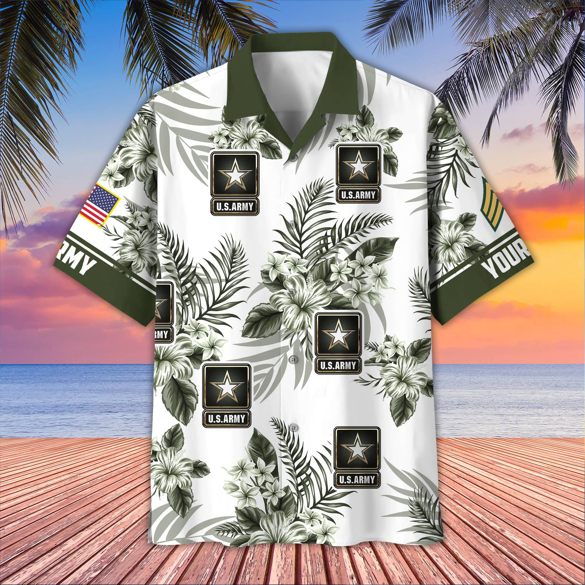Premium Custom US Army Hawaiian Shirt VPVC406901, Gifts For Army Veteran, Best Gifts On Father’s Day, Armed Forces Day, Independence Day, Veterans Day