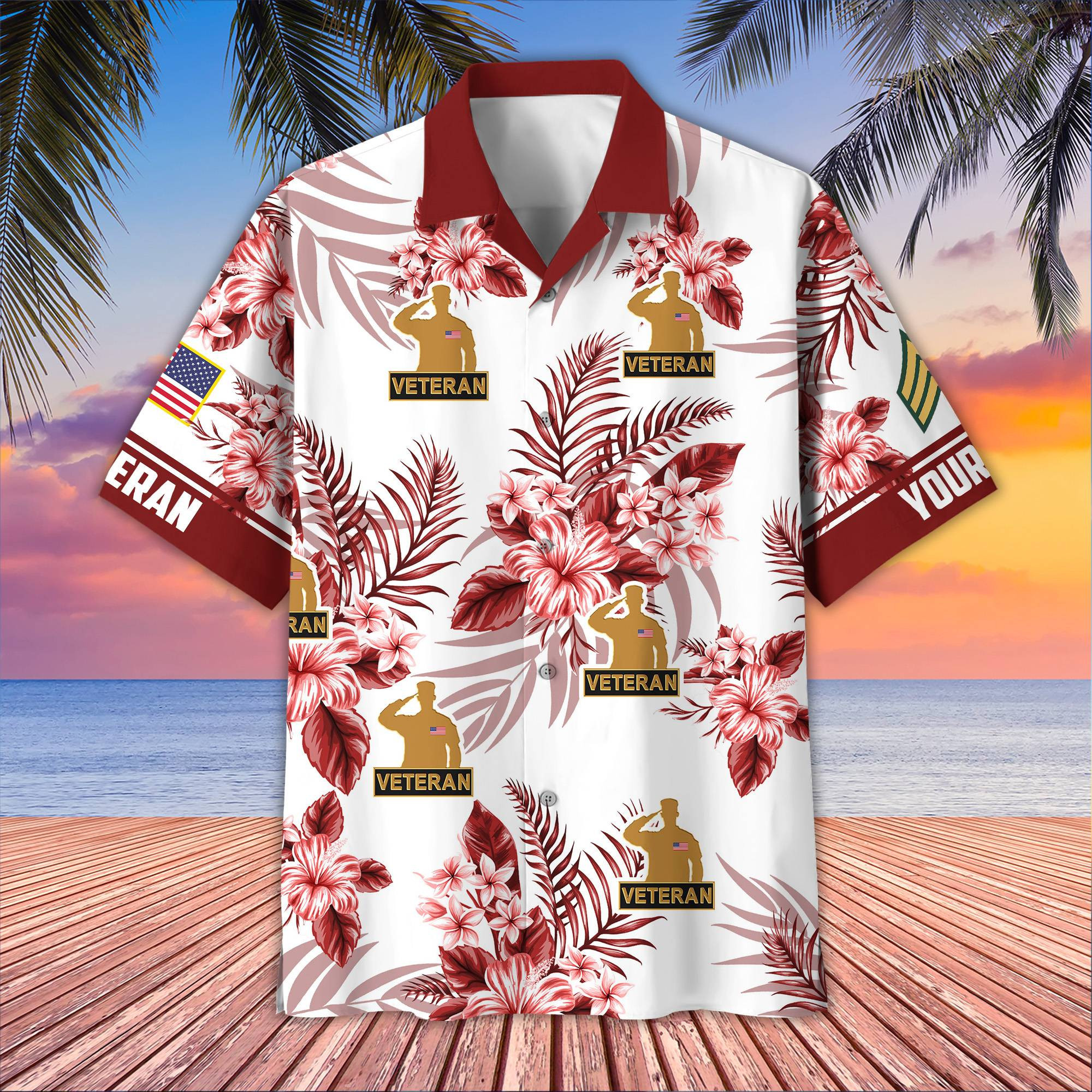 Premium Custom US Veteran Hawaiian Shirt VPVC406907, Gifts For US Veteran, Best Gifts On Father’s Day, Armed Forces Day, Independence Day, Veterans Day