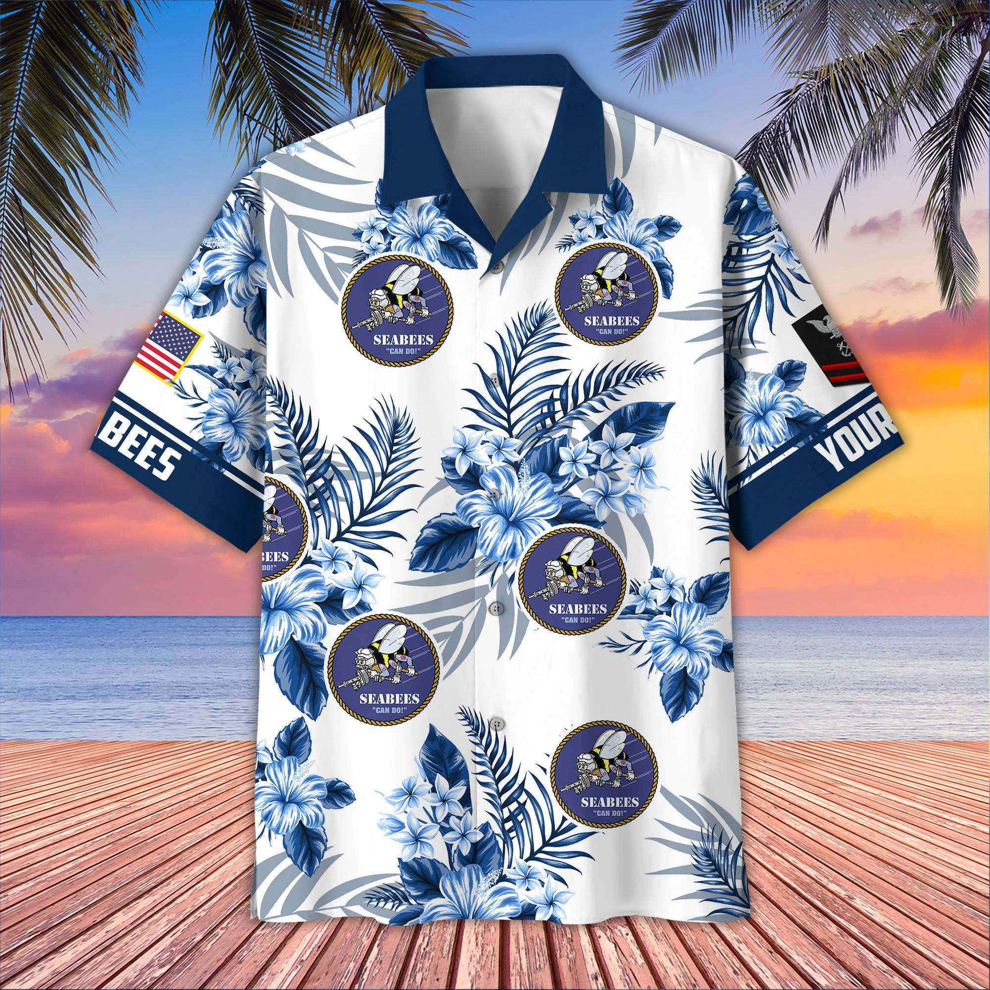 Premium Custom US Seabees Hawaiian Shirt VPVC406909, Gifts For Seabees Veteran, Best Gifts On Father’s Day, Armed Forces Day, Independence Day, Veterans Day