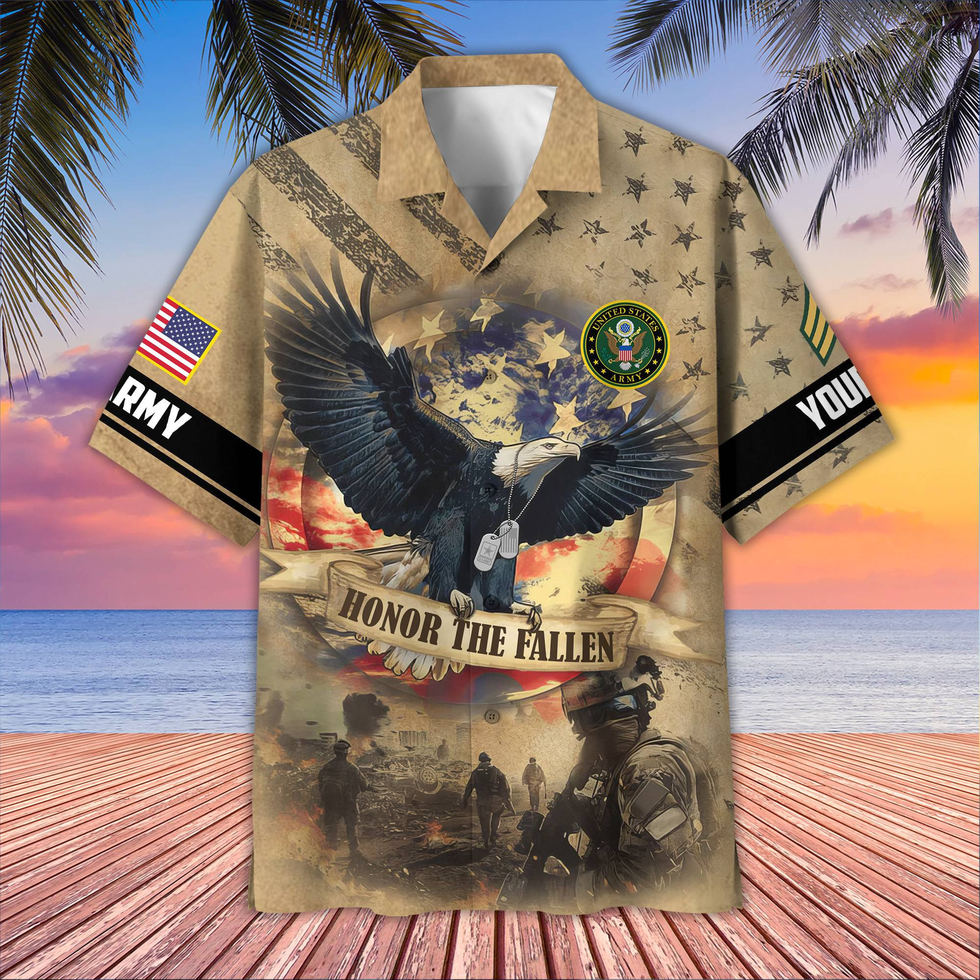 Premium Custom US Army Hawaiian Shirt VPVC407101, Gifts For Army Veteran, Best Gifts On Father’s Day, Armed Forces Day, Independence Day, Veterans Day