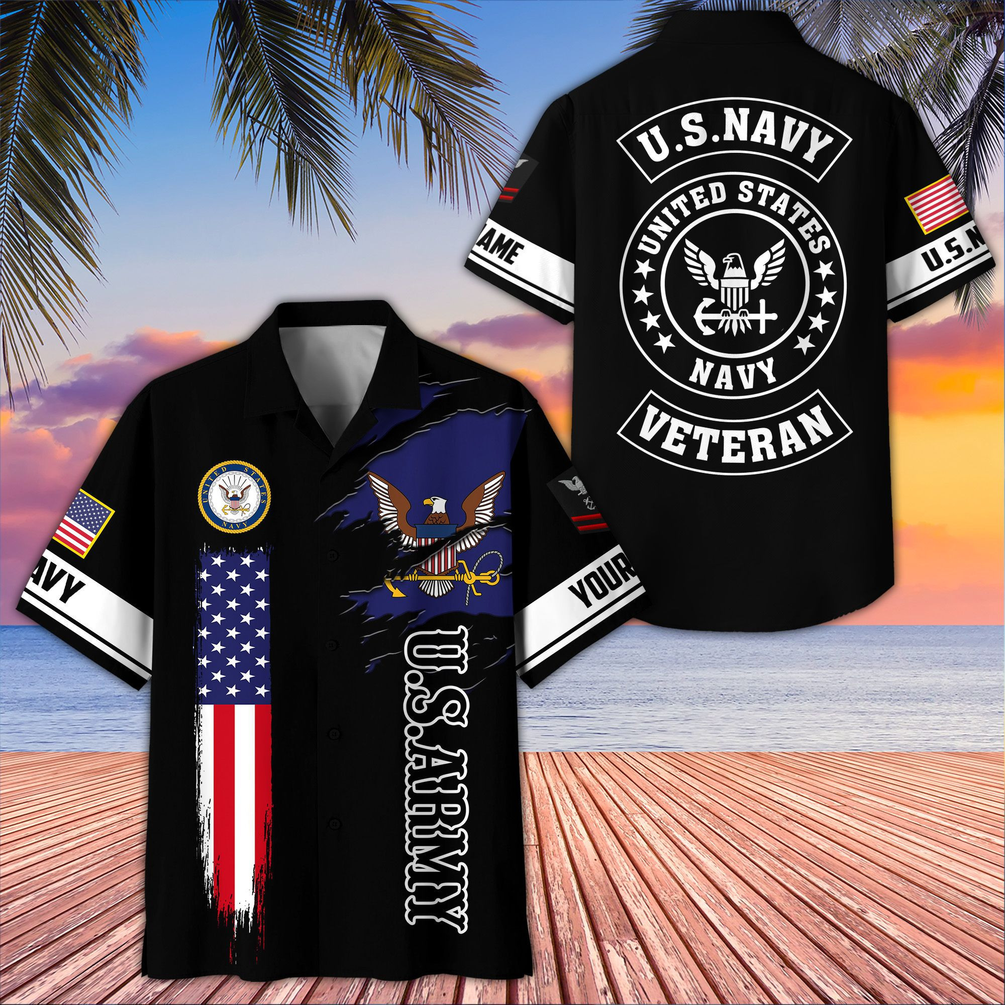 Unique Custom Name, Rank, US Navy Hawaiian Shirt VPVC407202, Gifts For Navy Veteran, Best Gifts On Father’s Day, Independence Day, Veterans Day
