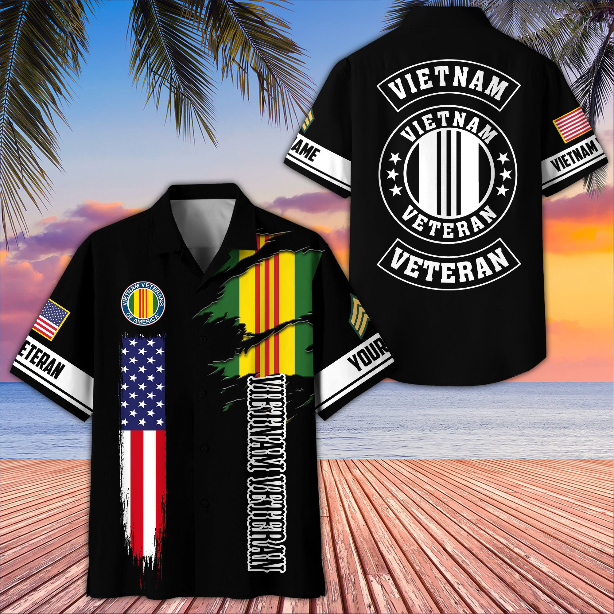 Unique Custom Name, Rank, Vietnam Veteran Hawaiian Shirt VPVC407206, Gifts For Vietnam Veteran, Best Gifts On Father’s Day, Independence Day, Veterans Day
