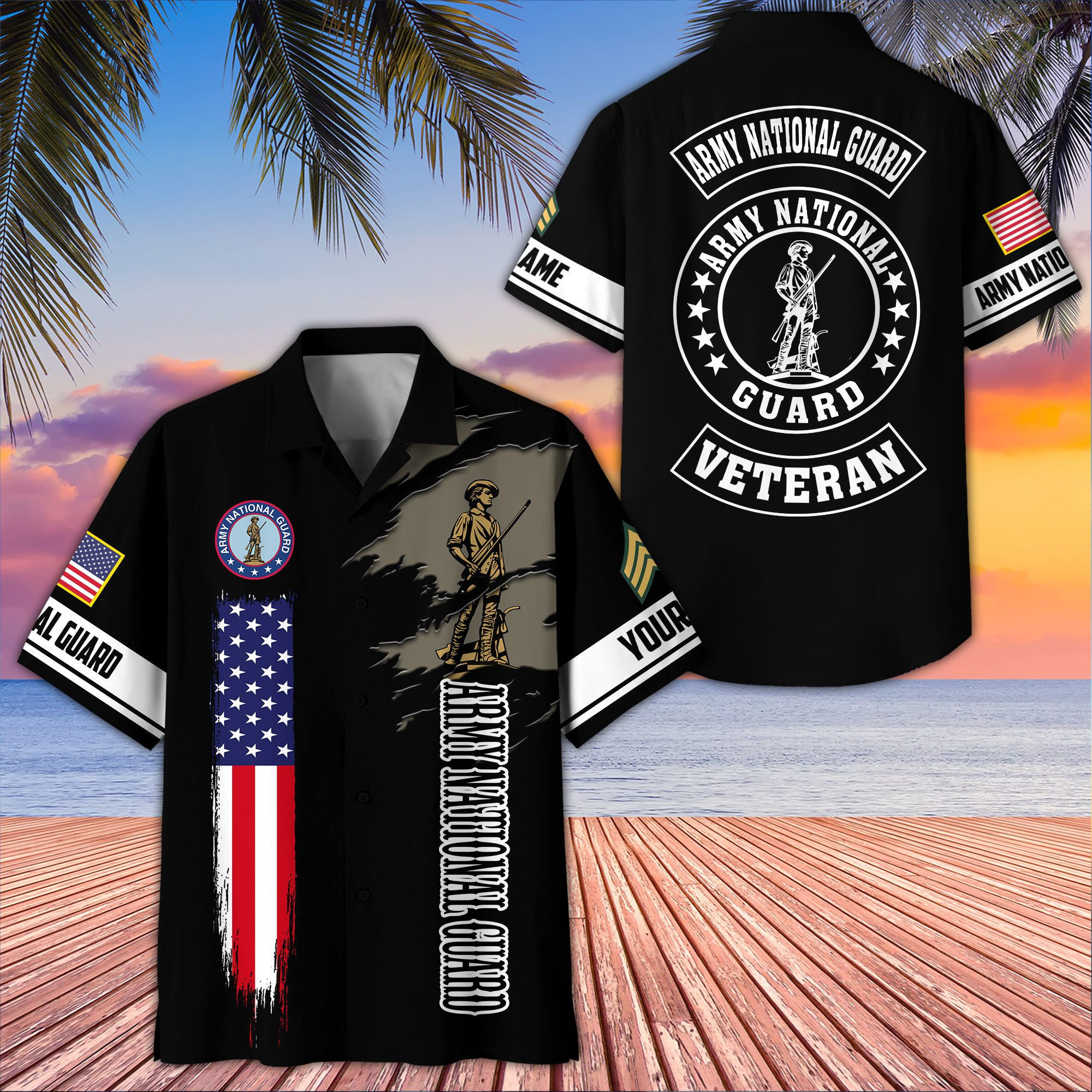 Unique Custom Name, Rank, US Army National Guard Veteran Hawaiian Shirt VPVC407208, Gifts For Army National Guard Veteran, Best Gifts On Father’s Day, Independence Day, Veterans Day