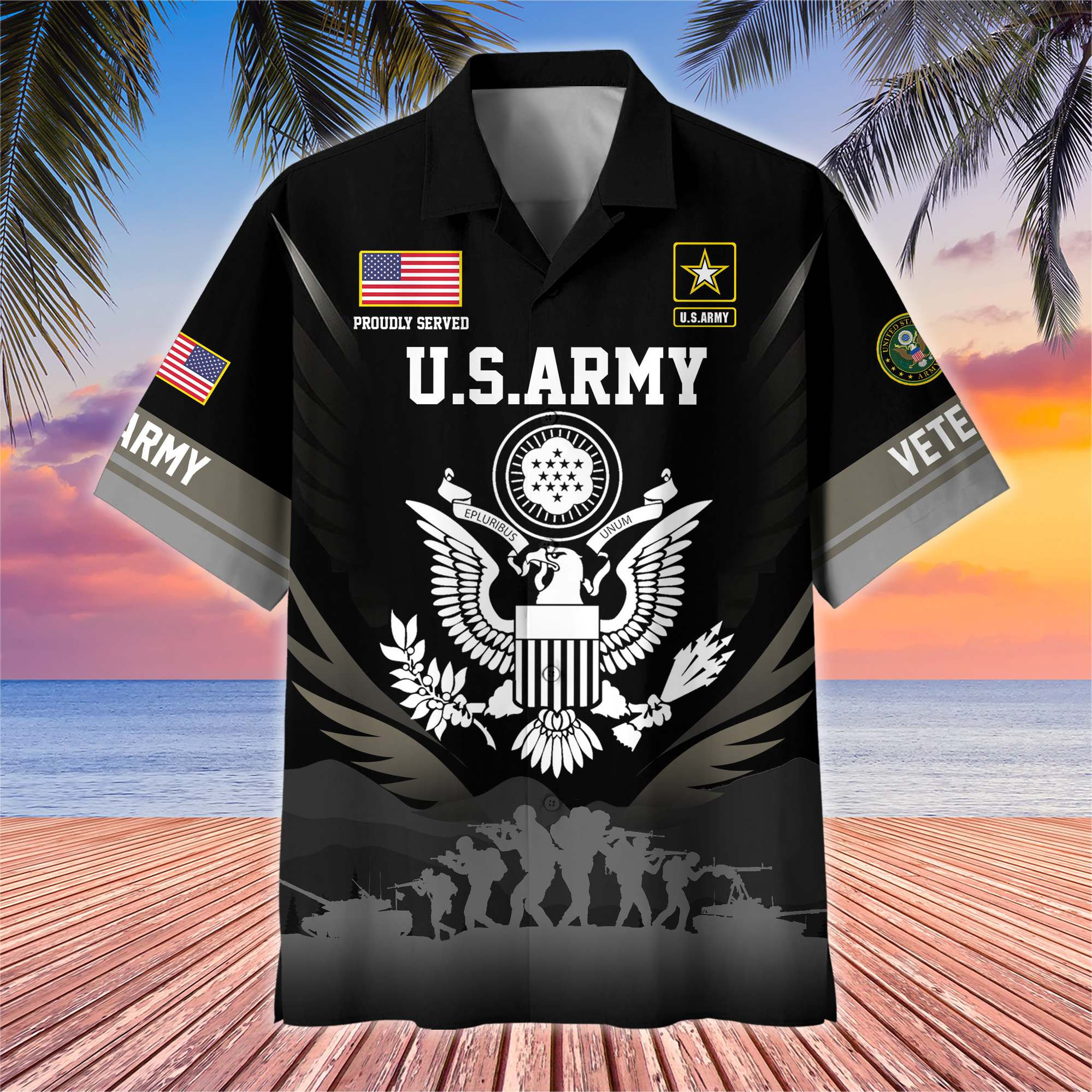 Premium US Veterans Hawaiian Shirt BPHN040612, Gifts For US Veterans, Gifts On Father’s Day, Armed Forces Day, Veterans Day