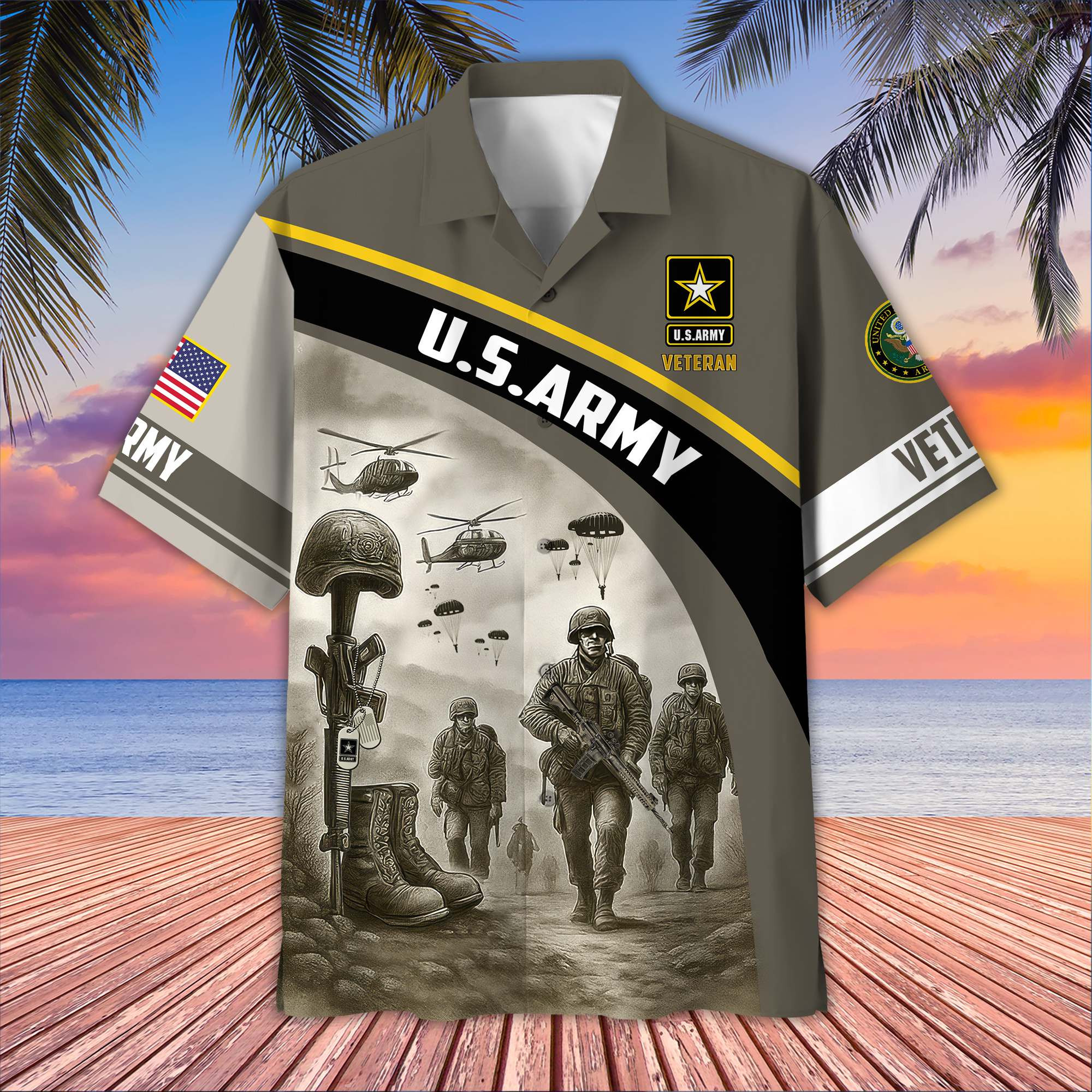 Premium US Veterans Hawaiian Shirt BPVC100404, Gifts For US Veterans, Gifts On Father’s Day, Armed Forces Day, Veterans Day